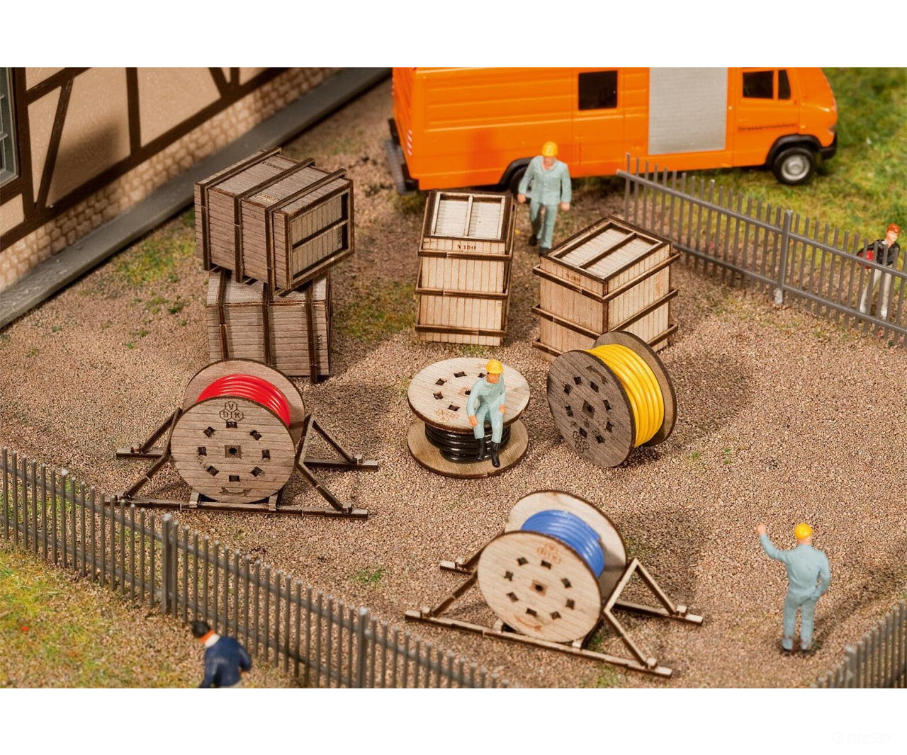 Faller 180617 Ho Transport Boxes And Cable Rolls Scenery Details