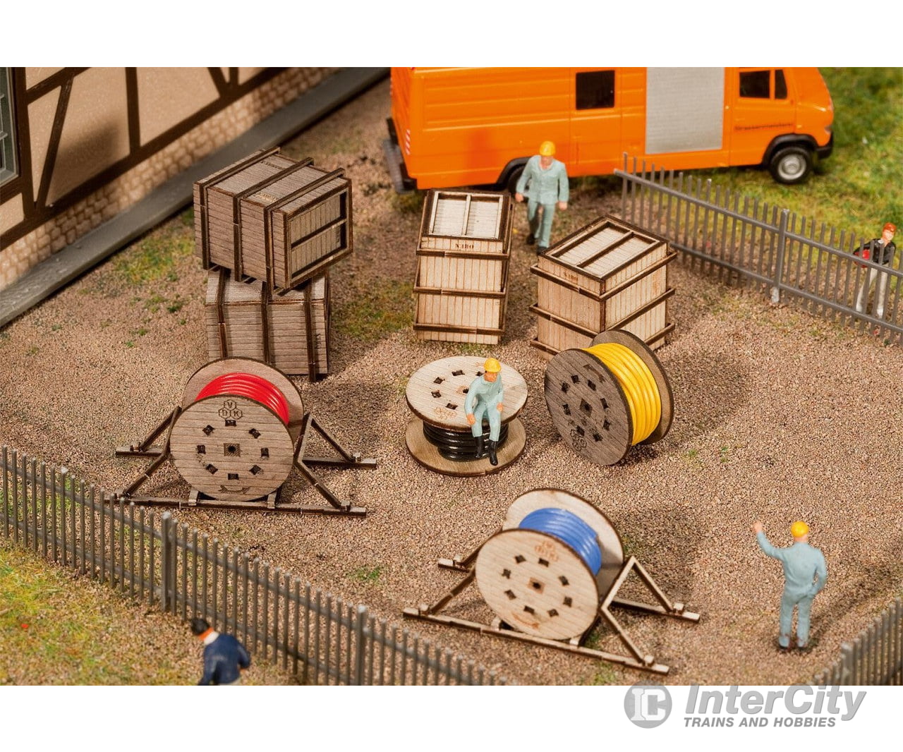 Faller 180617 Ho Transport Boxes And Cable Rolls Scenery Details