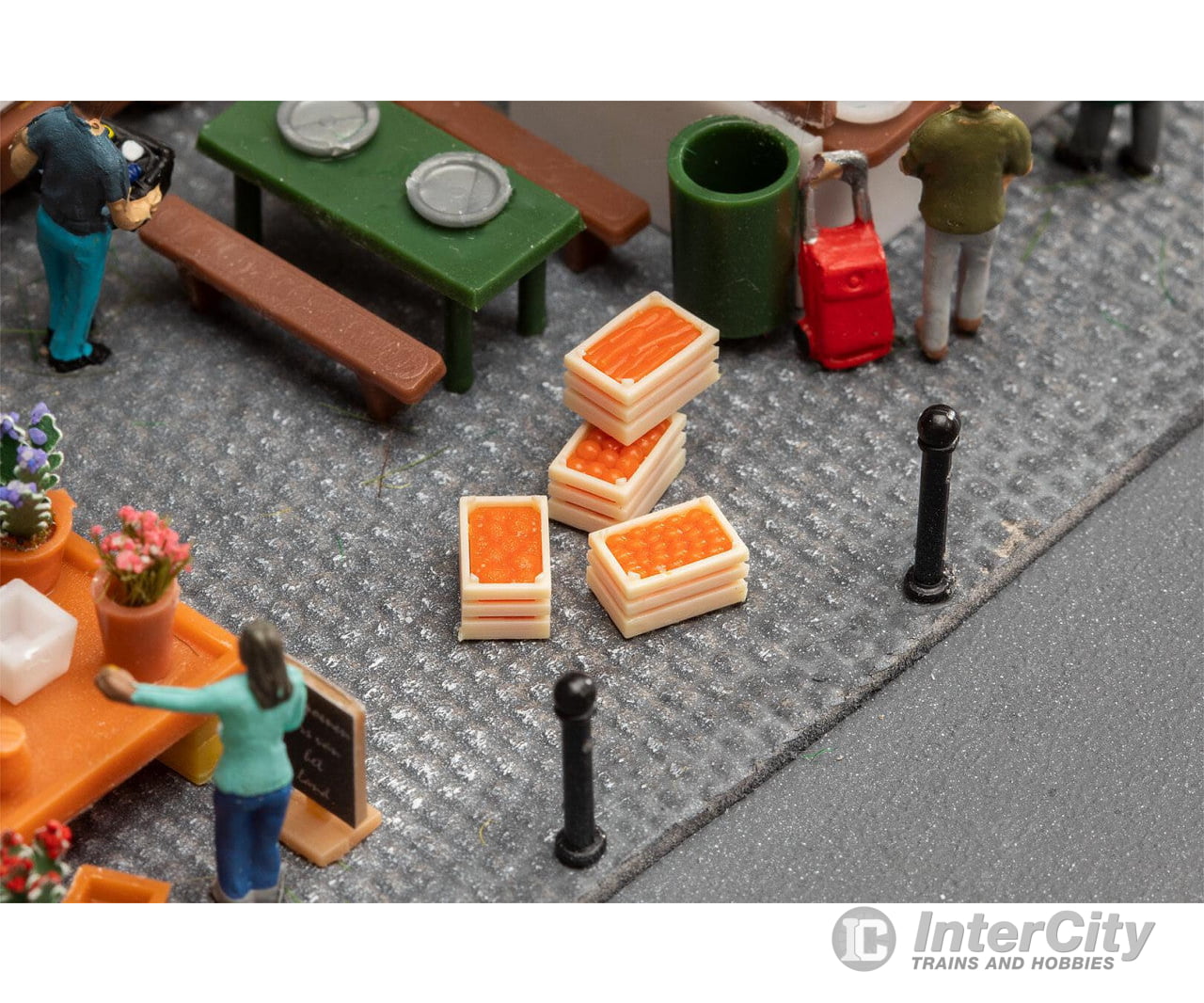 Faller 180868 Ho 4 Market Boxes With Vegetables Scenery Details