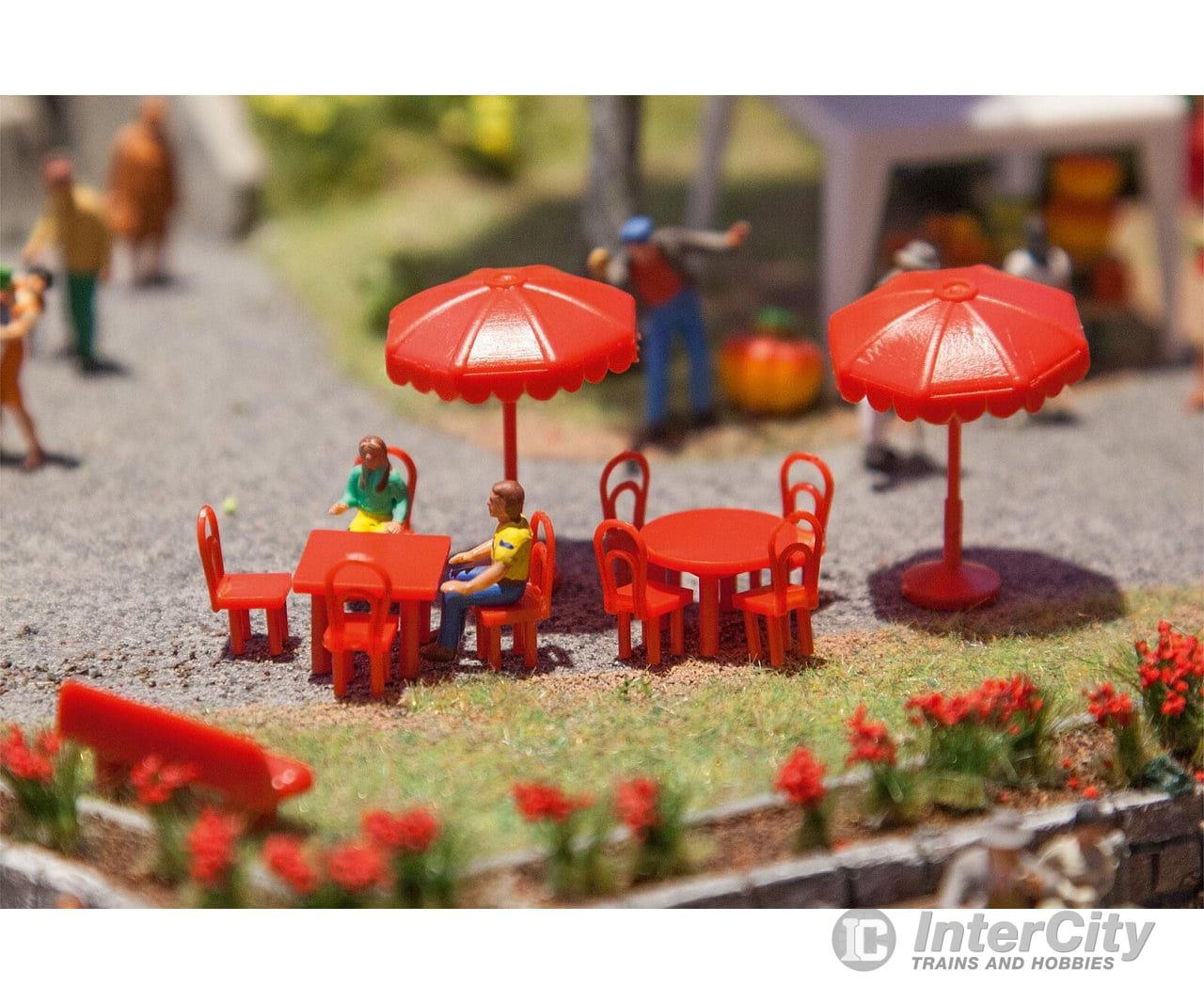 Faller 180910 Ho Sun Umbrellas Tables Benches Scenery Details