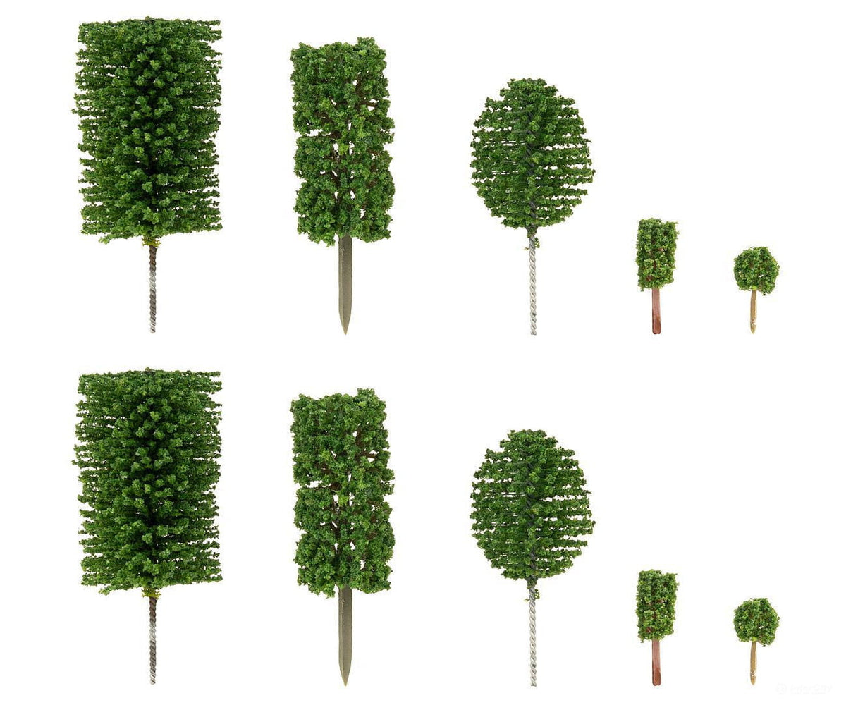 Faller 181590 HO 10 Front garden trees box and thuja trees mixed - Trees & Vegetation