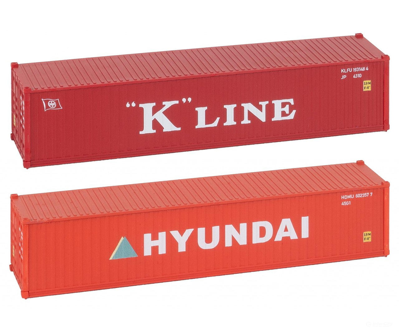 Faller 182055 HO 40’ Container K-LINE and HYUNDAI - Freight Loads & Containers