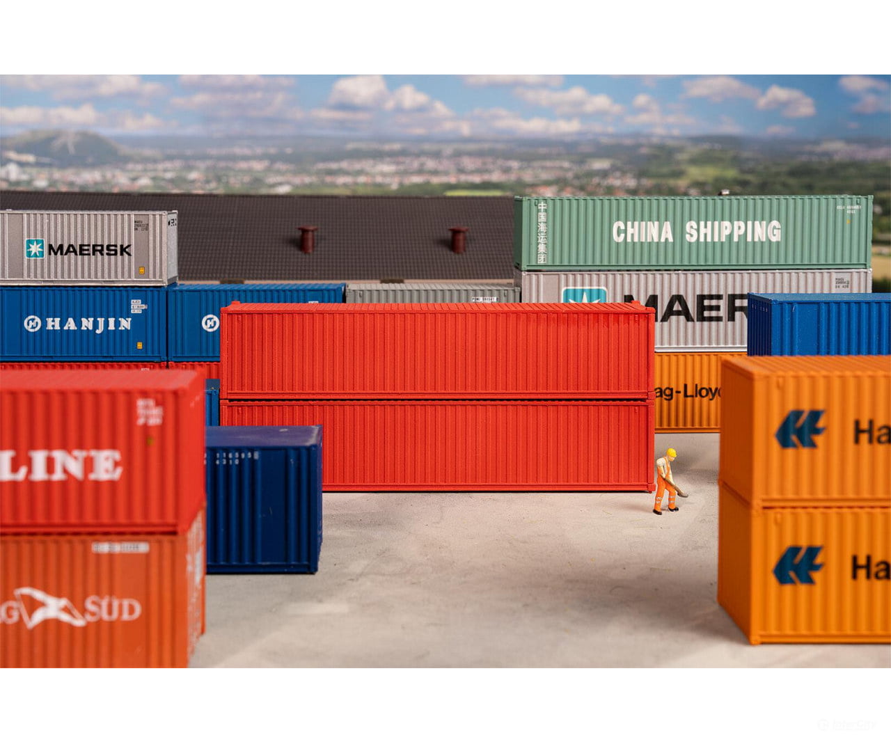 Faller 182154 Ho 40’ Container Red Set Of 2 Freight Loads & Containers