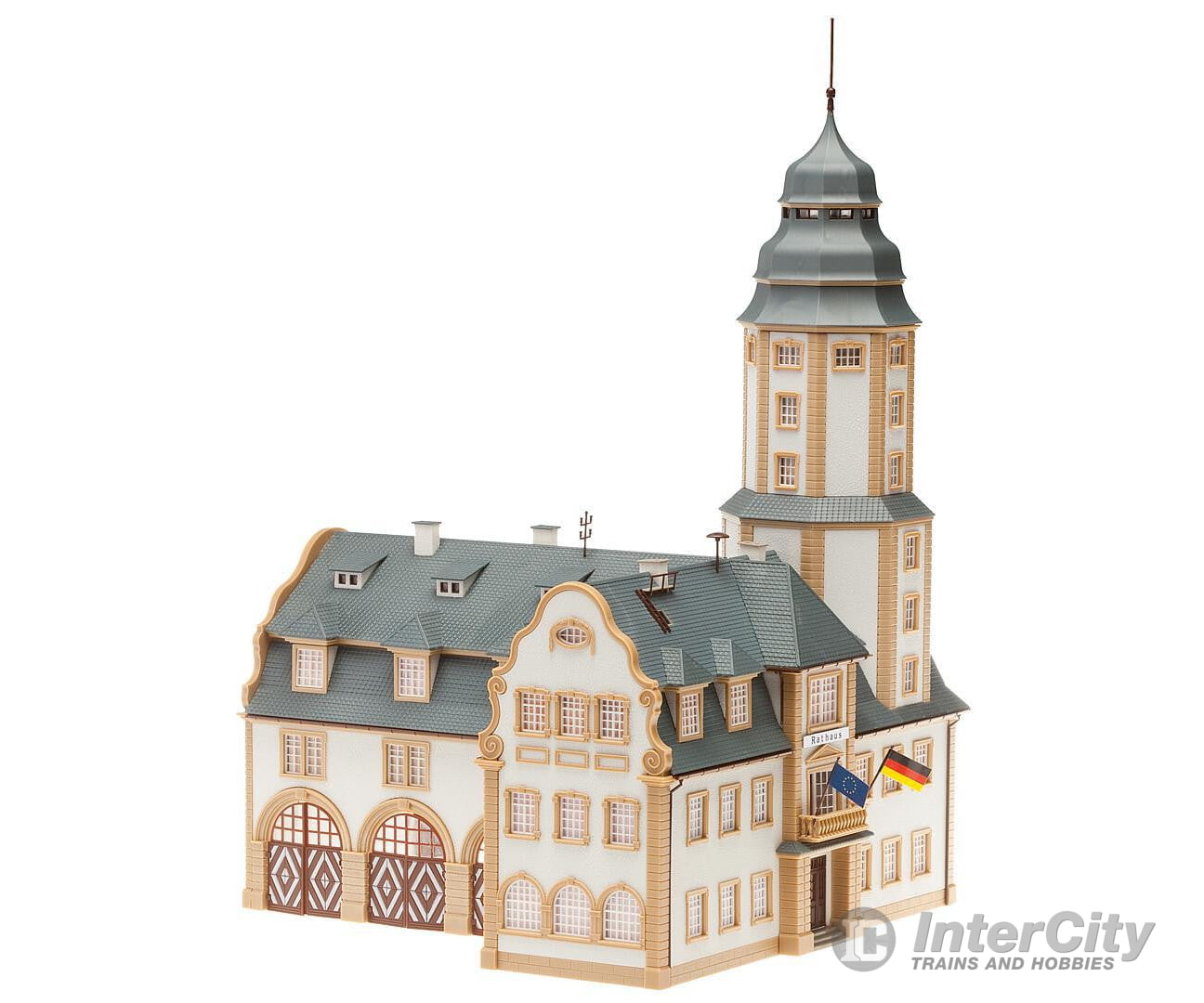 Faller 191835 HO Town hall with fire station Structures