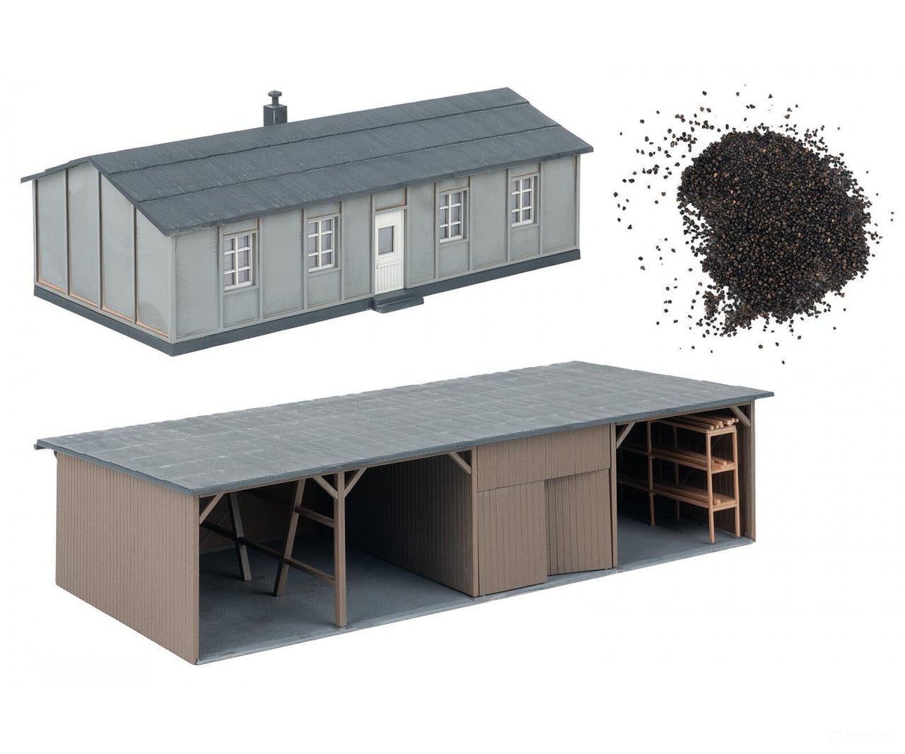 Faller 191842 HO Barrack with coal shed - Structures