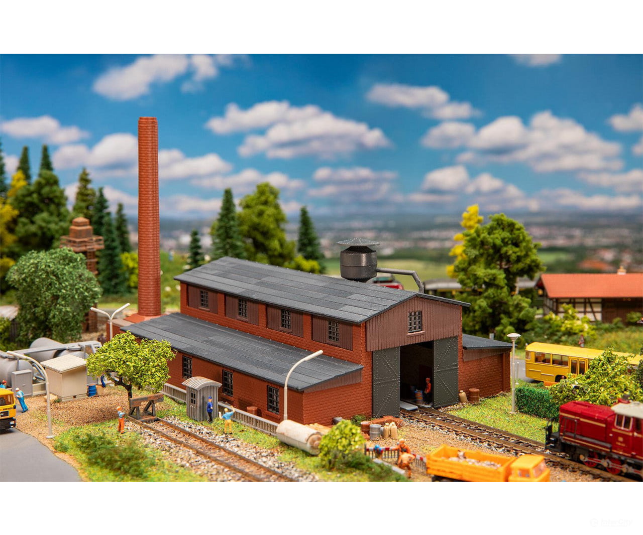 Faller 231720 N Factory With Chimney Structures
