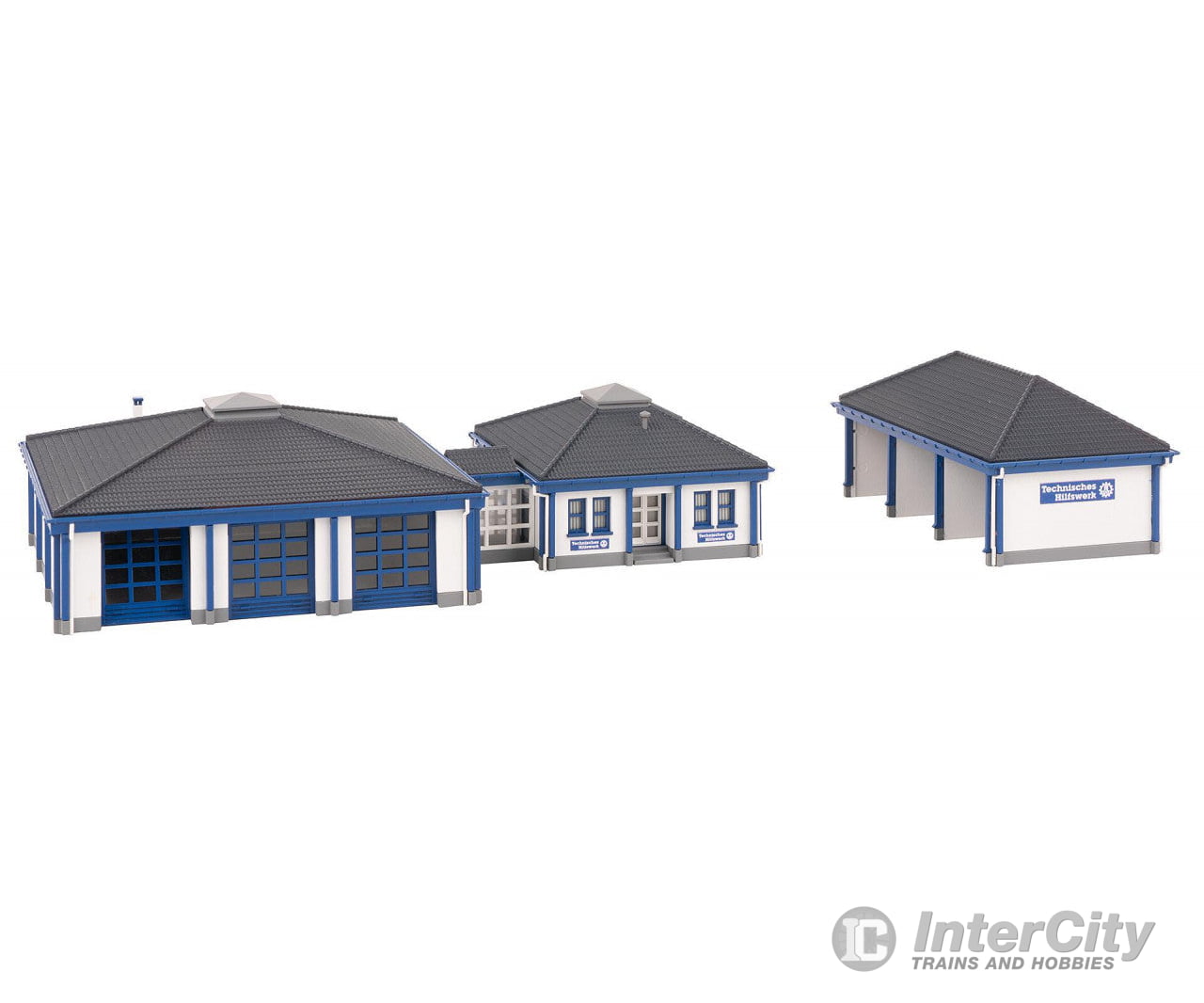 Faller 231725 N THW building with vehicle hall Structures