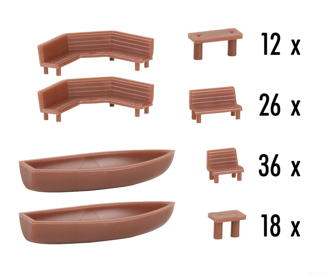 Faller 272439 N 64 Benches And 30 Tables Scenery Details