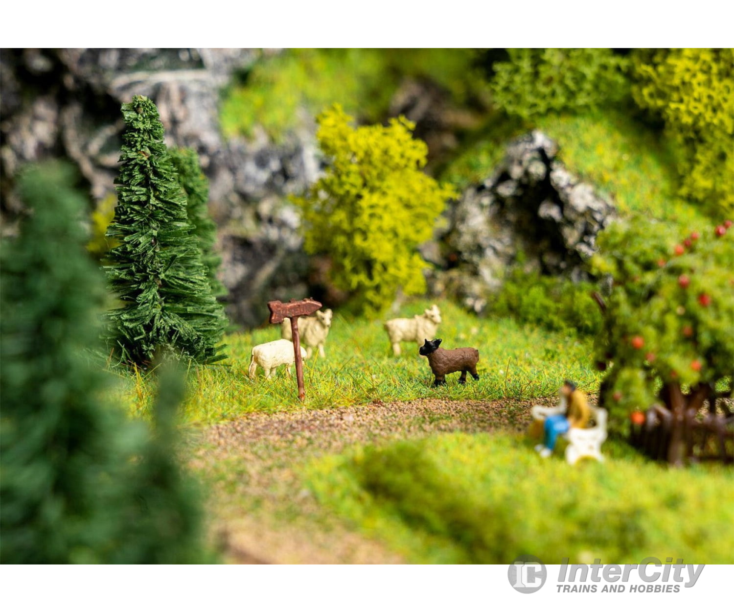 Faller 272801 N Sheep Figurine Set With Mini Sound Effect Figures