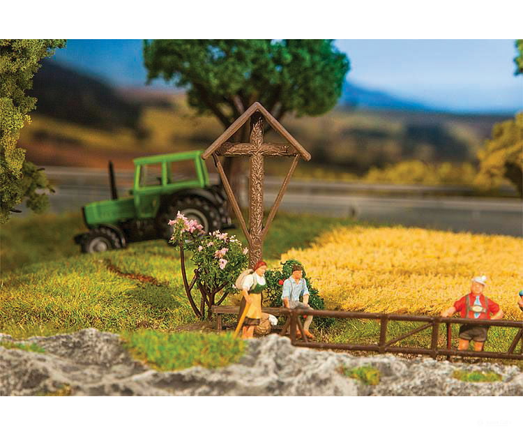 Faller Gmbh Ho 180935 2 Wayside Crosses W/Bench Scenery Details