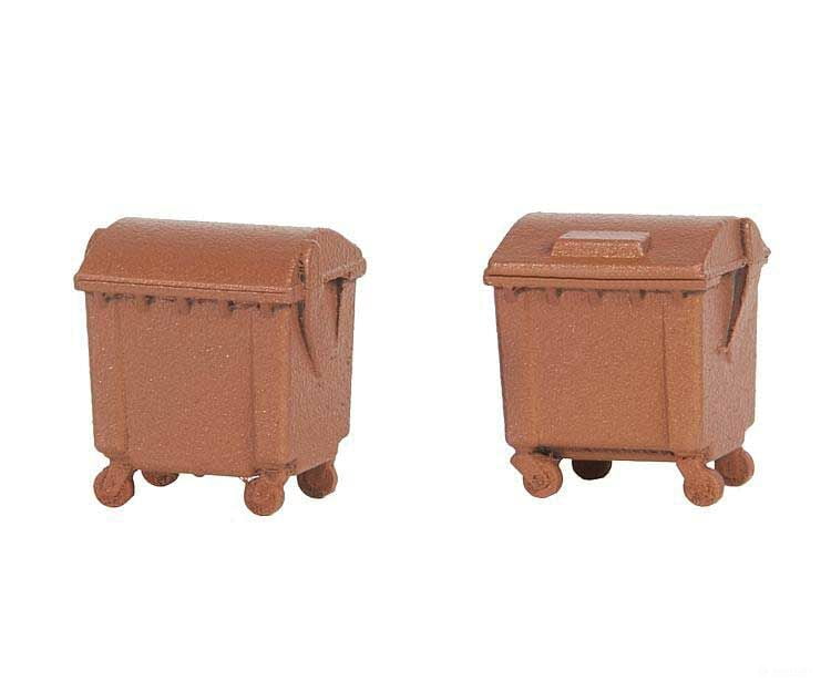 Faller Gmbh Ho 180960 Garbage Bins -- Brown Pkg(2) Scenery Details