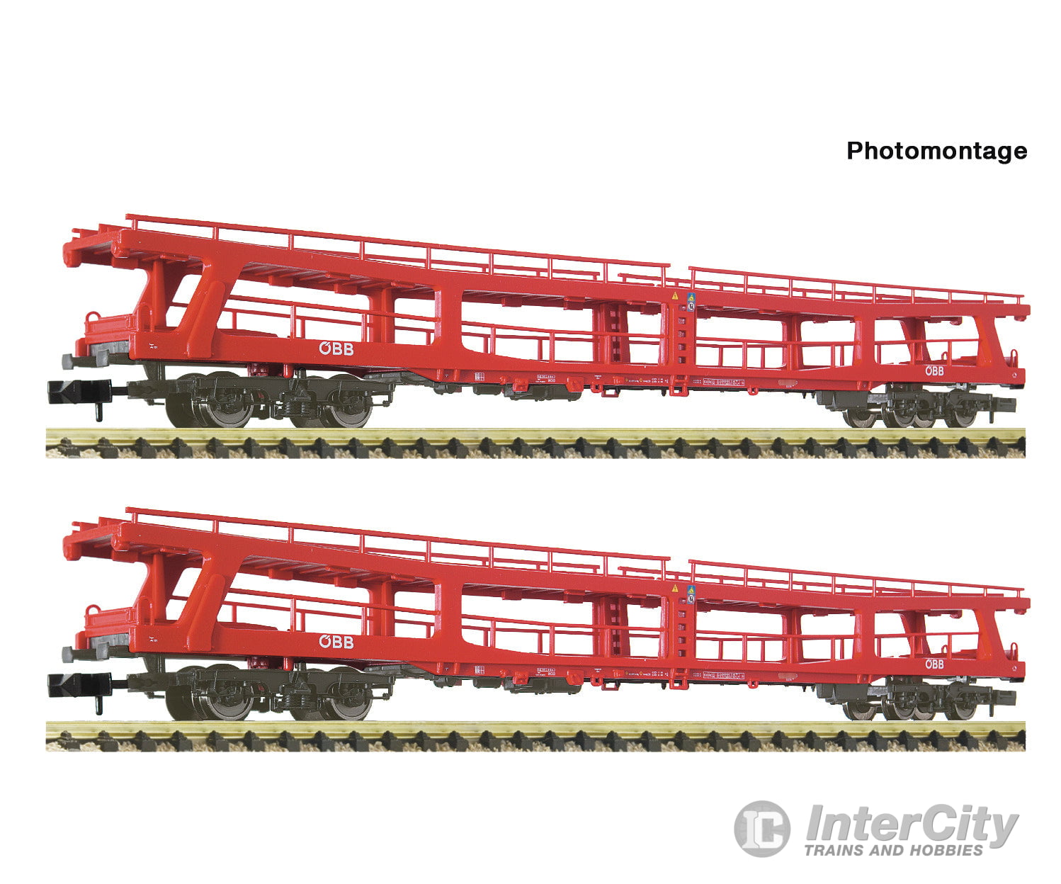 Fleischmann 6260049 N 2 piece set: Car carrier wagons for passenger trains ÖBB European Passenger Cars