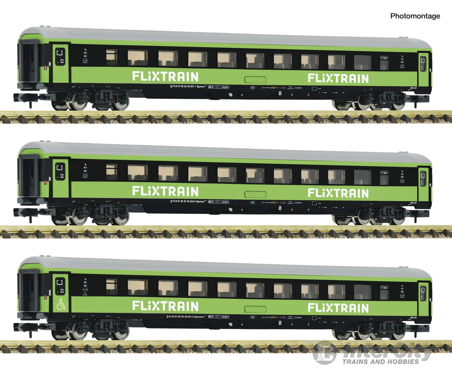 Fleischmann 6260086 N 3 piece set (2): Passenger coaches Flixtrain European Passenger Cars