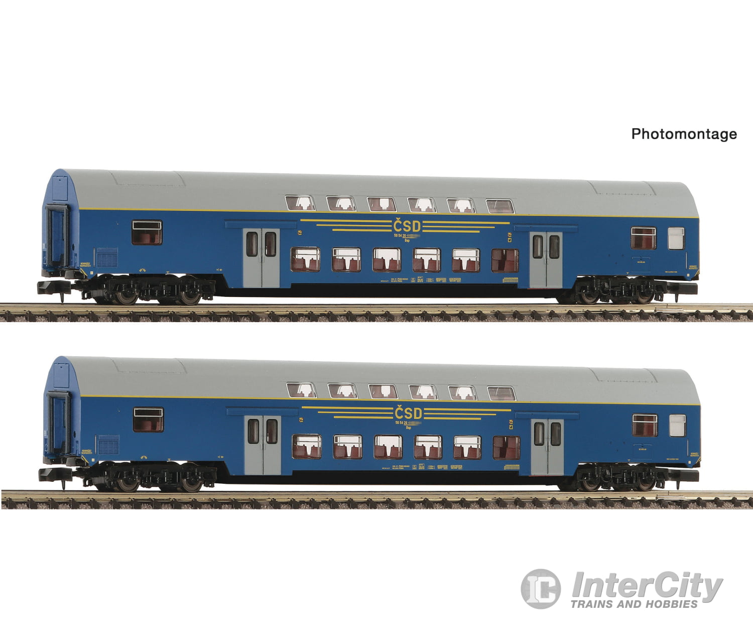 Fleischmann 6260092 N 2 piece set: Double-deck coaches CSD European Passenger Cars