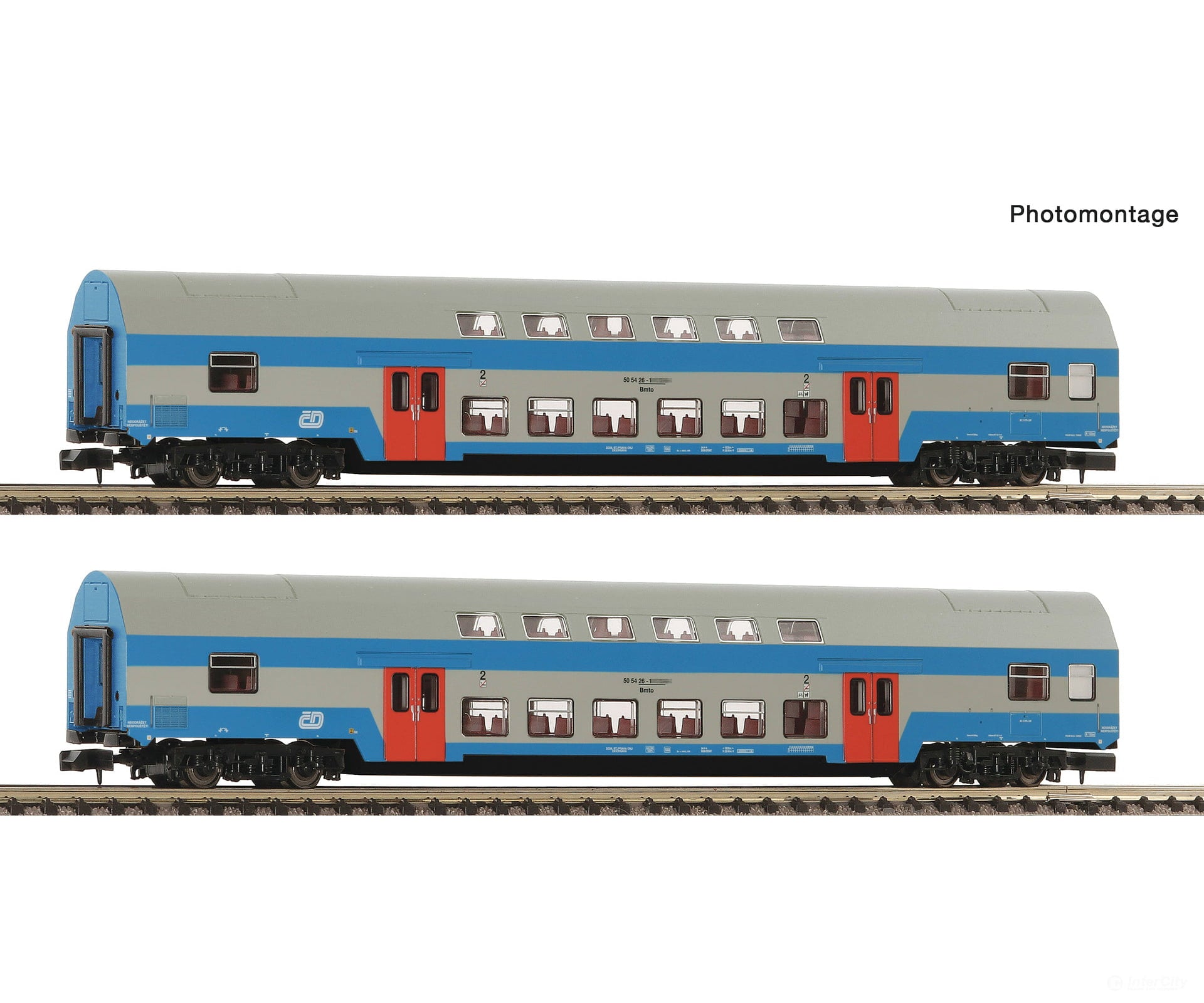 Fleischmann 6260093 N 2 piece set: Double-deck coaches CD European Passenger Cars