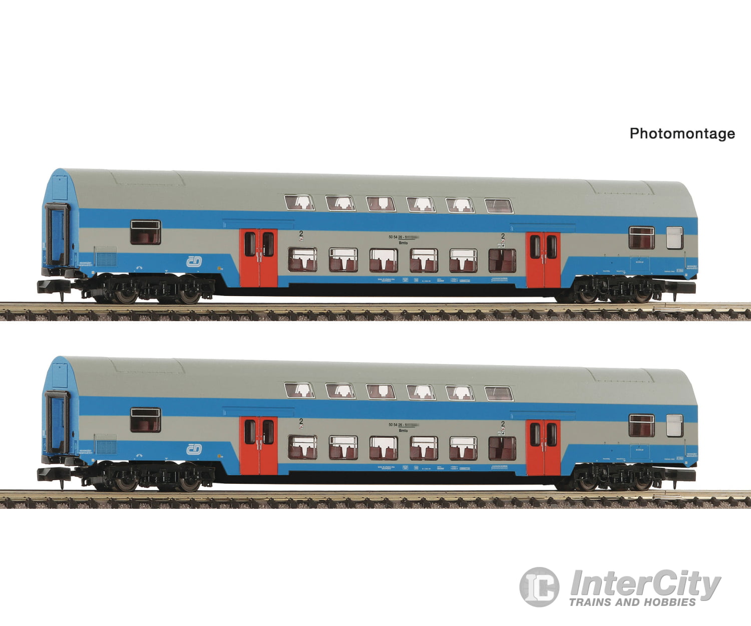 Fleischmann 6260093 N 2 piece set: Double-deck coaches CD European Passenger Cars