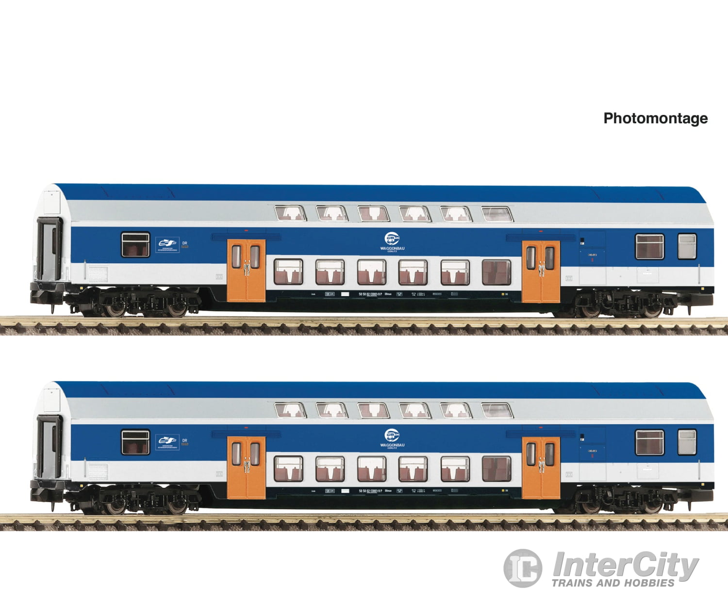 Fleischmann 6260094 N 2 piece set (2): Double-deck coaches VEB European Passenger Cars