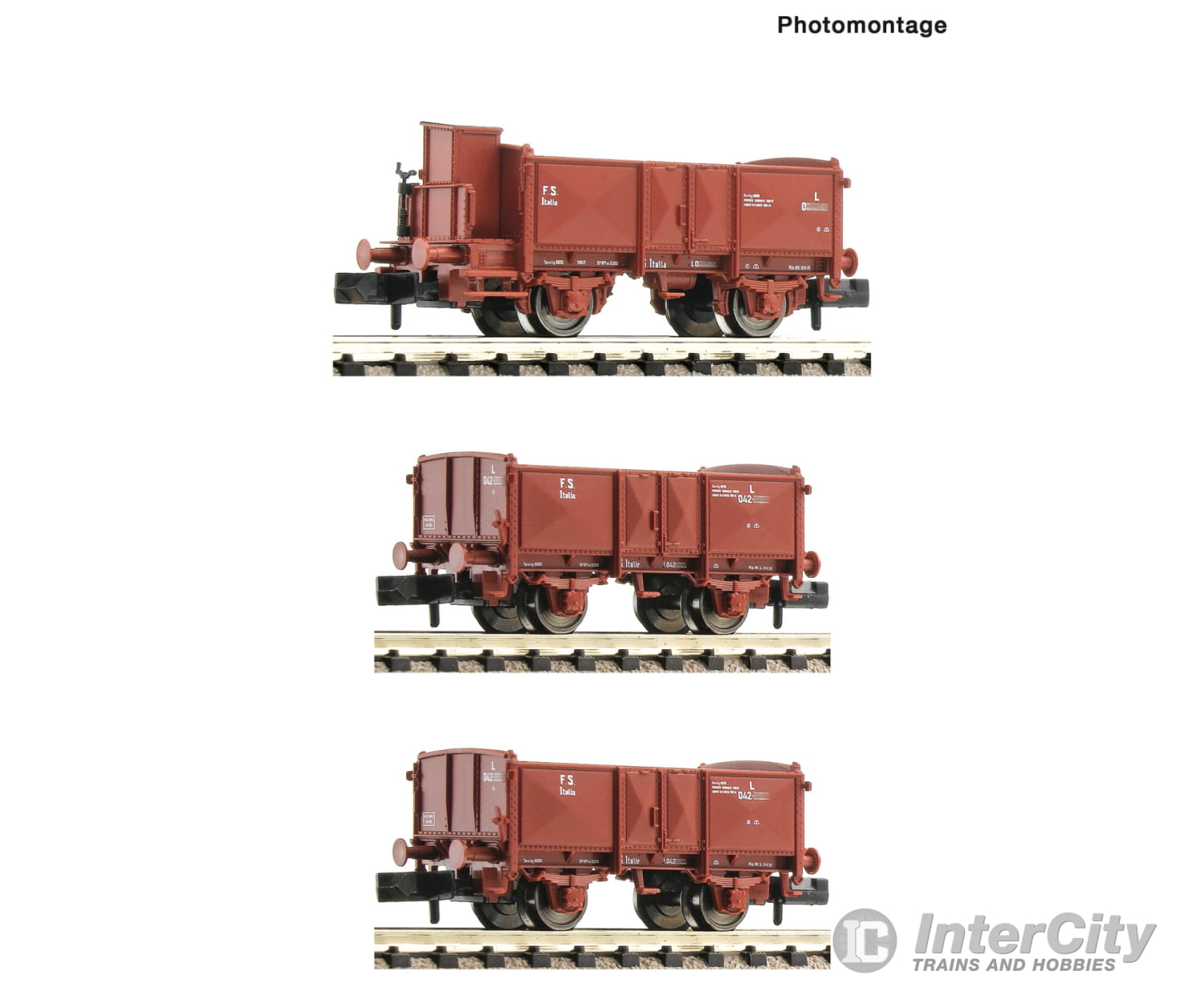 Fleischmann 6660034 N 3-Piece Set: Open Goods Wagons Fs Era 3 European Freight Cars