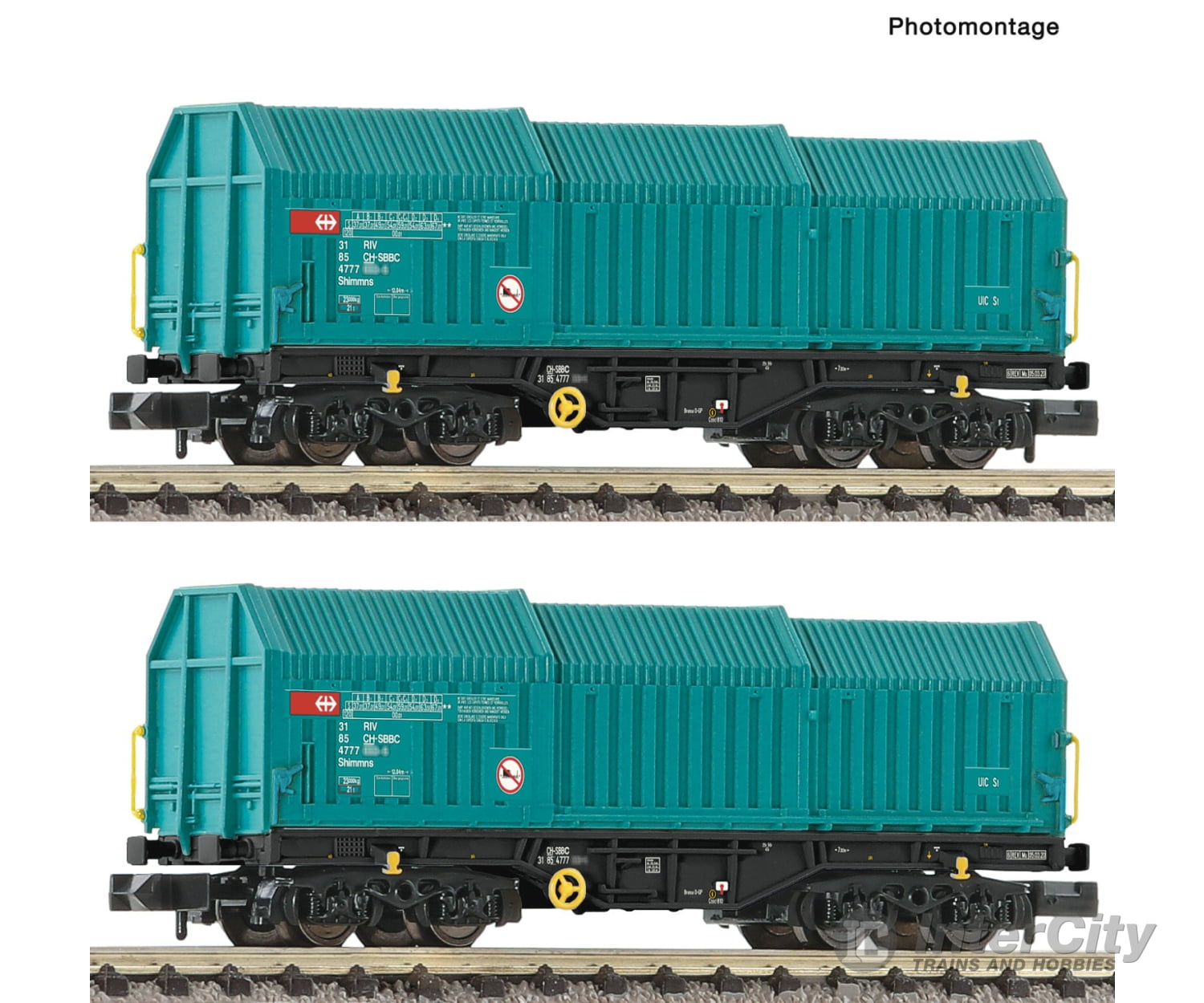 Fleischmann 6660037 N 2-Piece Set: Telescopic Covered Wagon Sbb Era 5 European Freight Cars