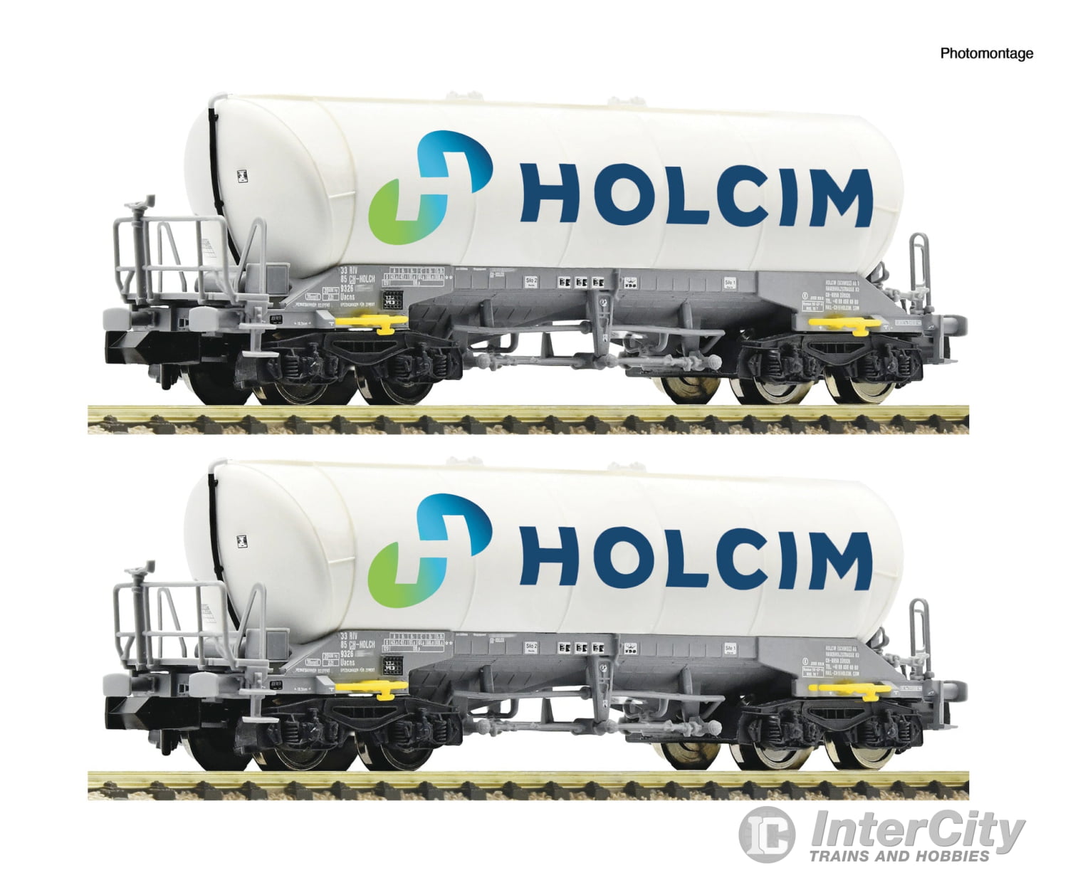 Fleischmann 6660047 N 2-Piece Set: Silo Wagons Holcim Era 6 European Freight Cars