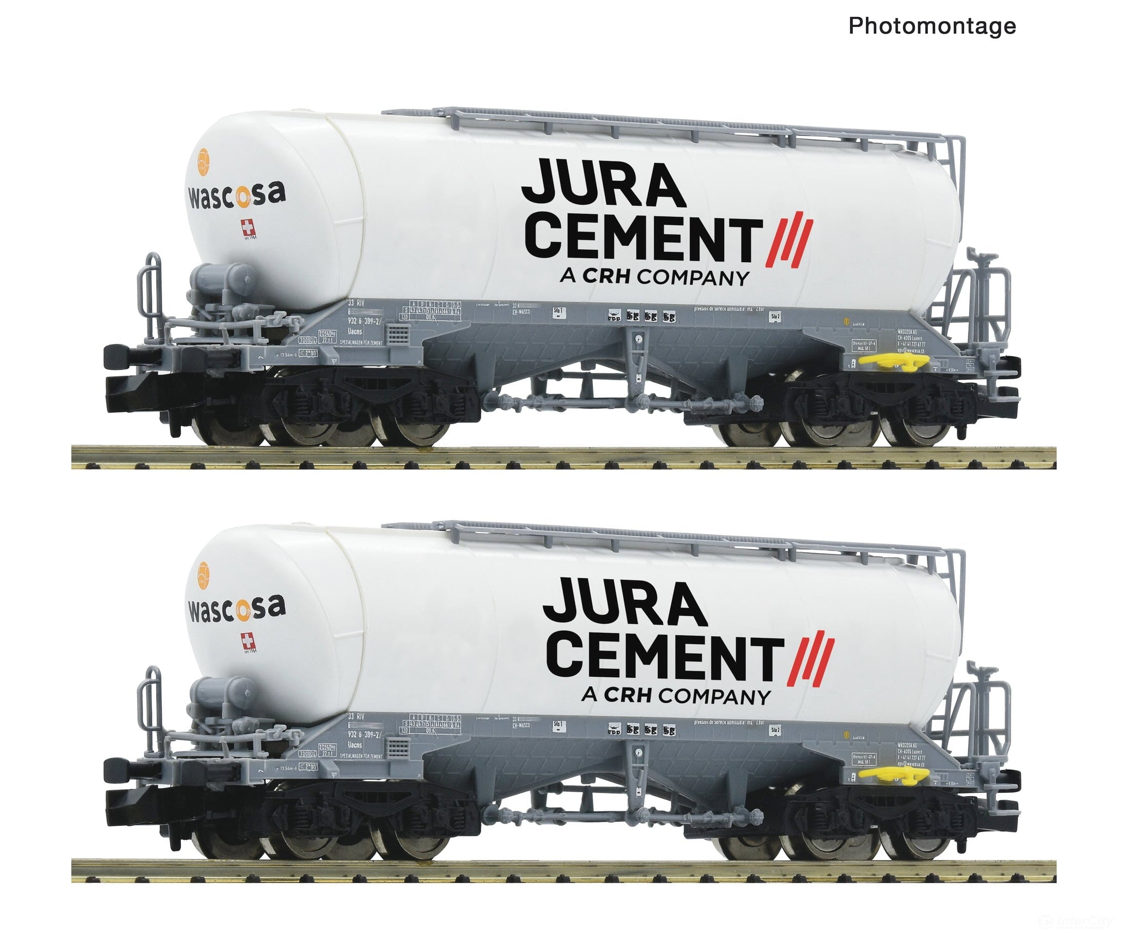 Fleischmann 6660090 N 2-Piece Set: Silo Wagons Wascosa/Jura Cement European Freight Cars