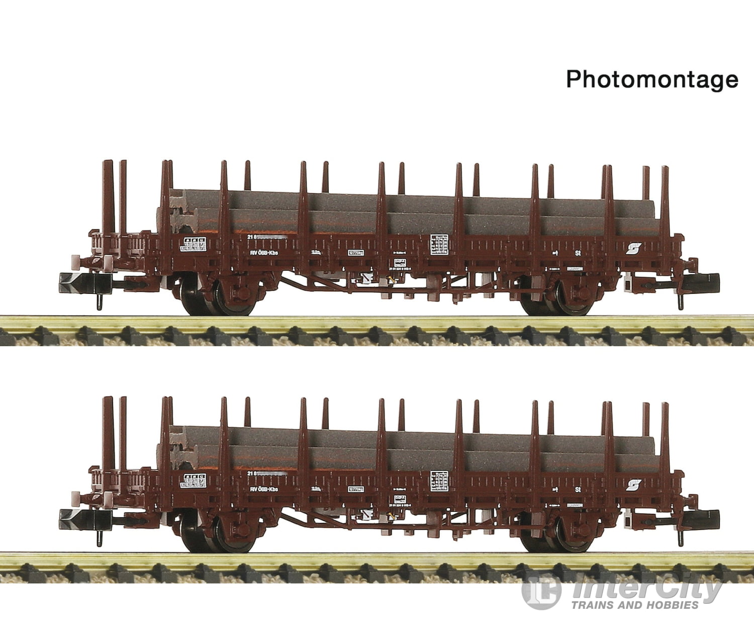Fleischmann 6660143 N 2 piece set (2): Steel train ÖBB European Freight Cars