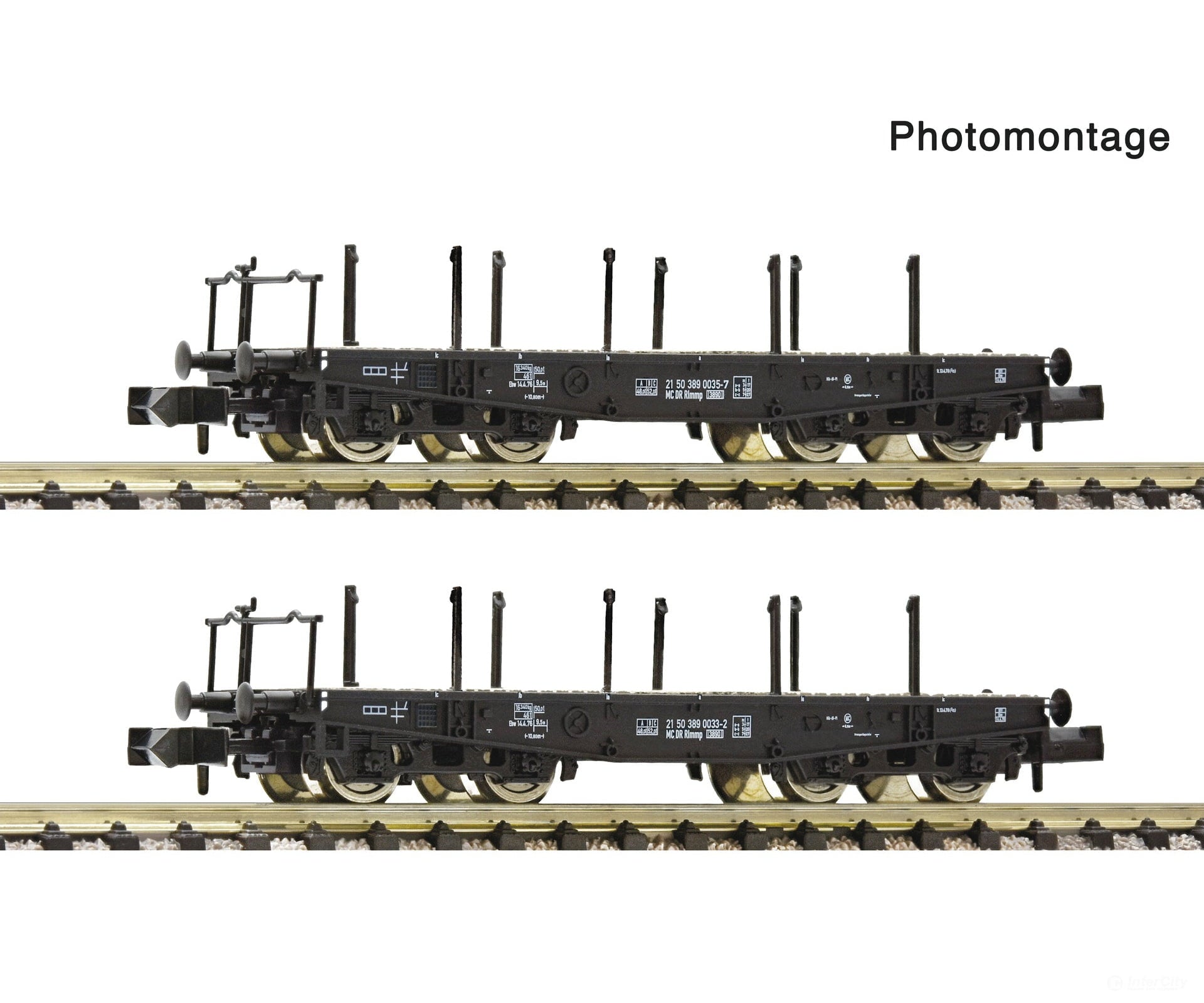 Fleischmann 6660147 N 2 piece set: Heavy goods wagons DR European Freight Cars