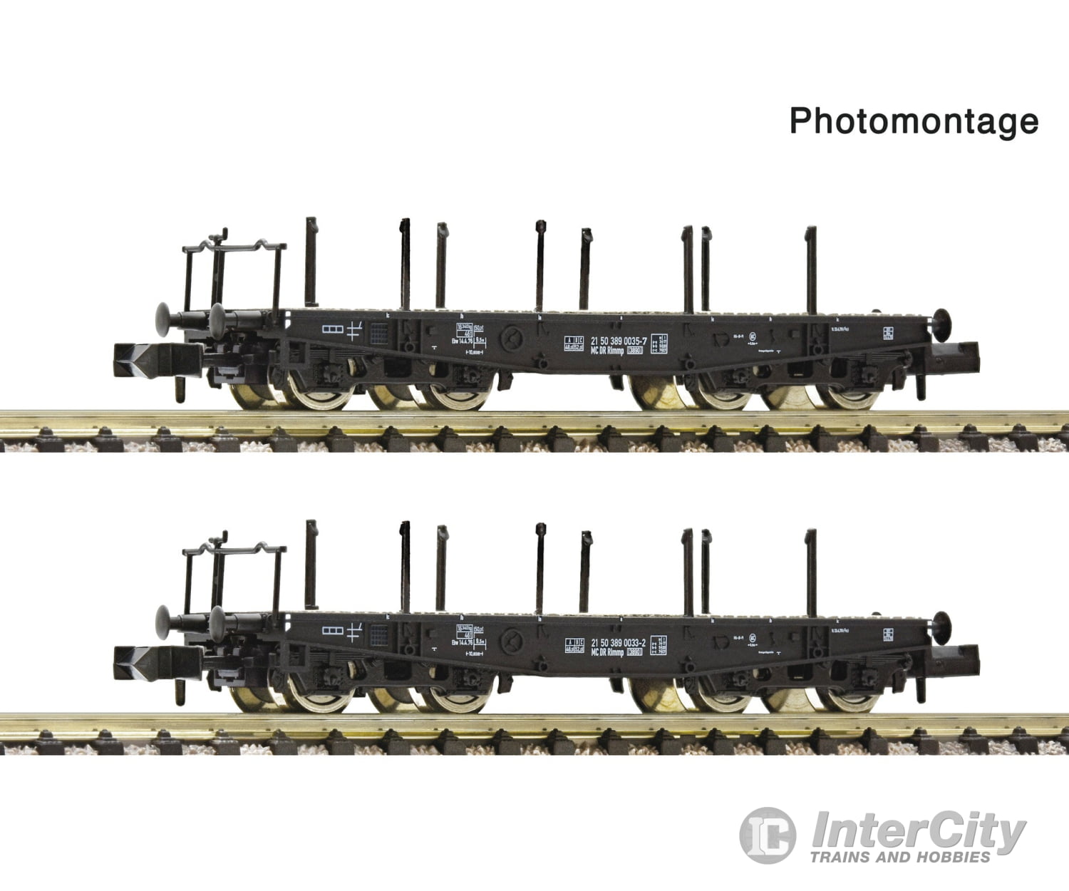 Fleischmann 6660147 N 2 piece set: Heavy goods wagons DR European Freight Cars
