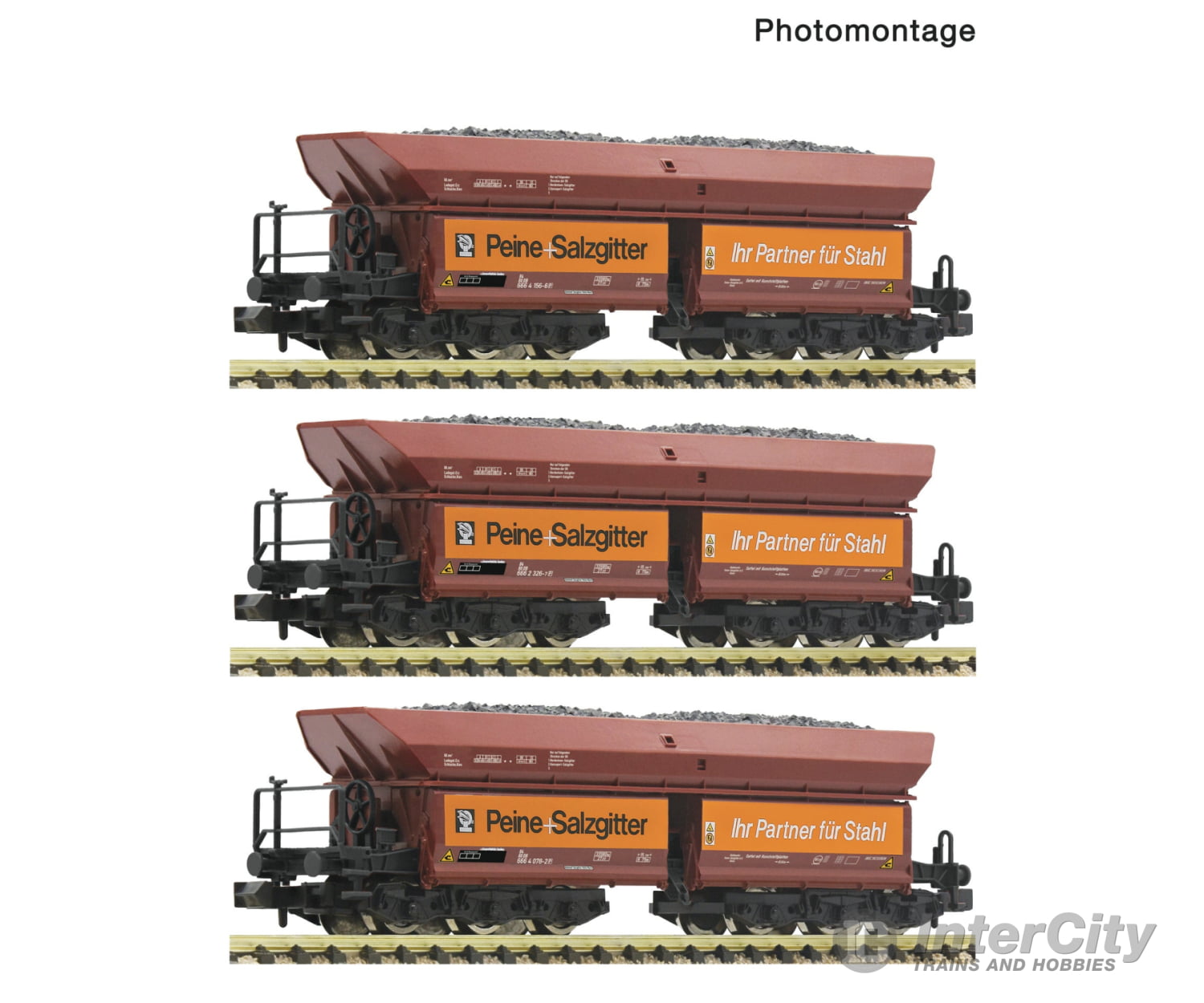 Fleischmann 6660149 N 3 piece set (1): Ore train DB European Freight Cars