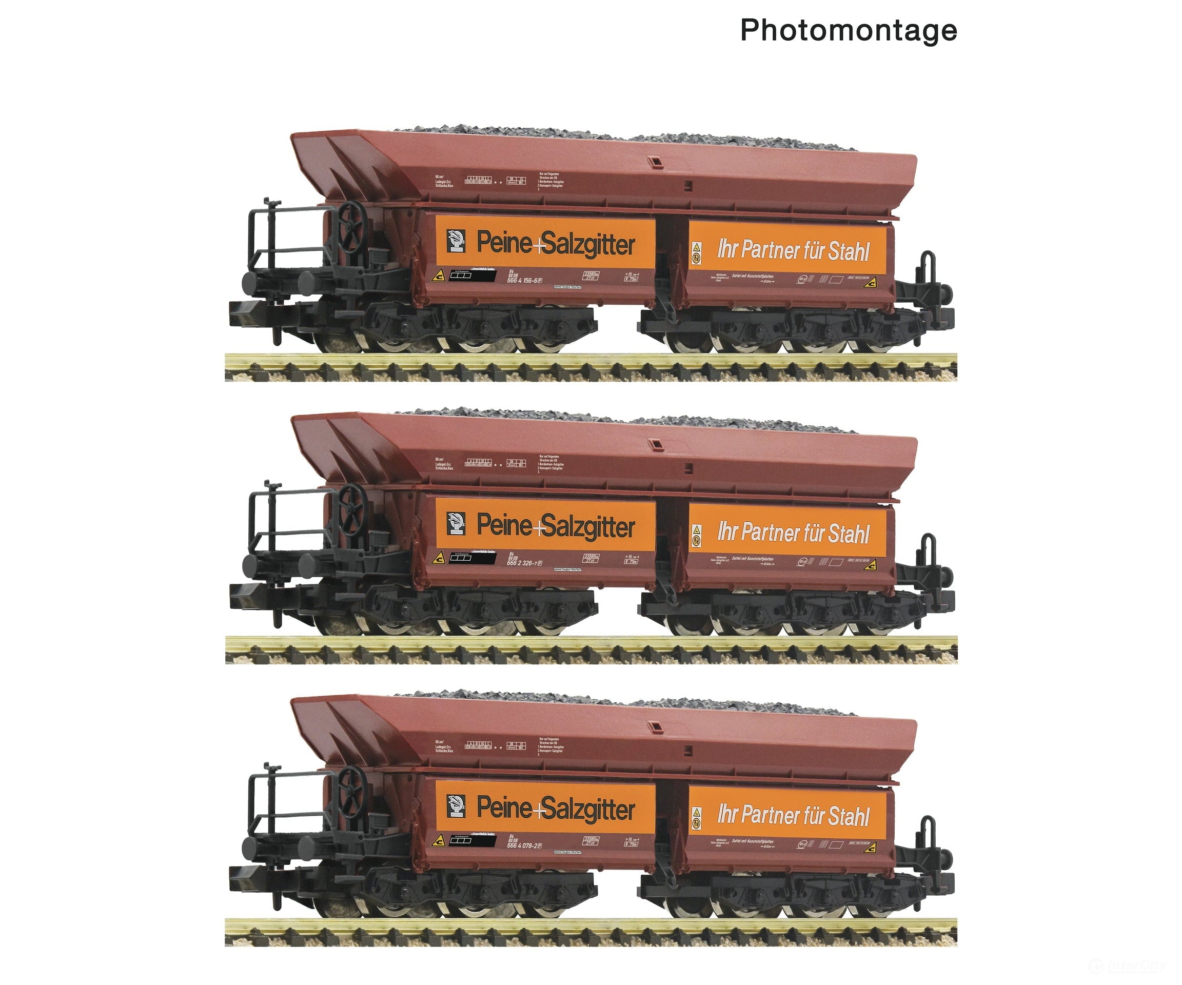 Fleischmann 6660149 N 3 piece set (1): Ore train DB European Freight Cars