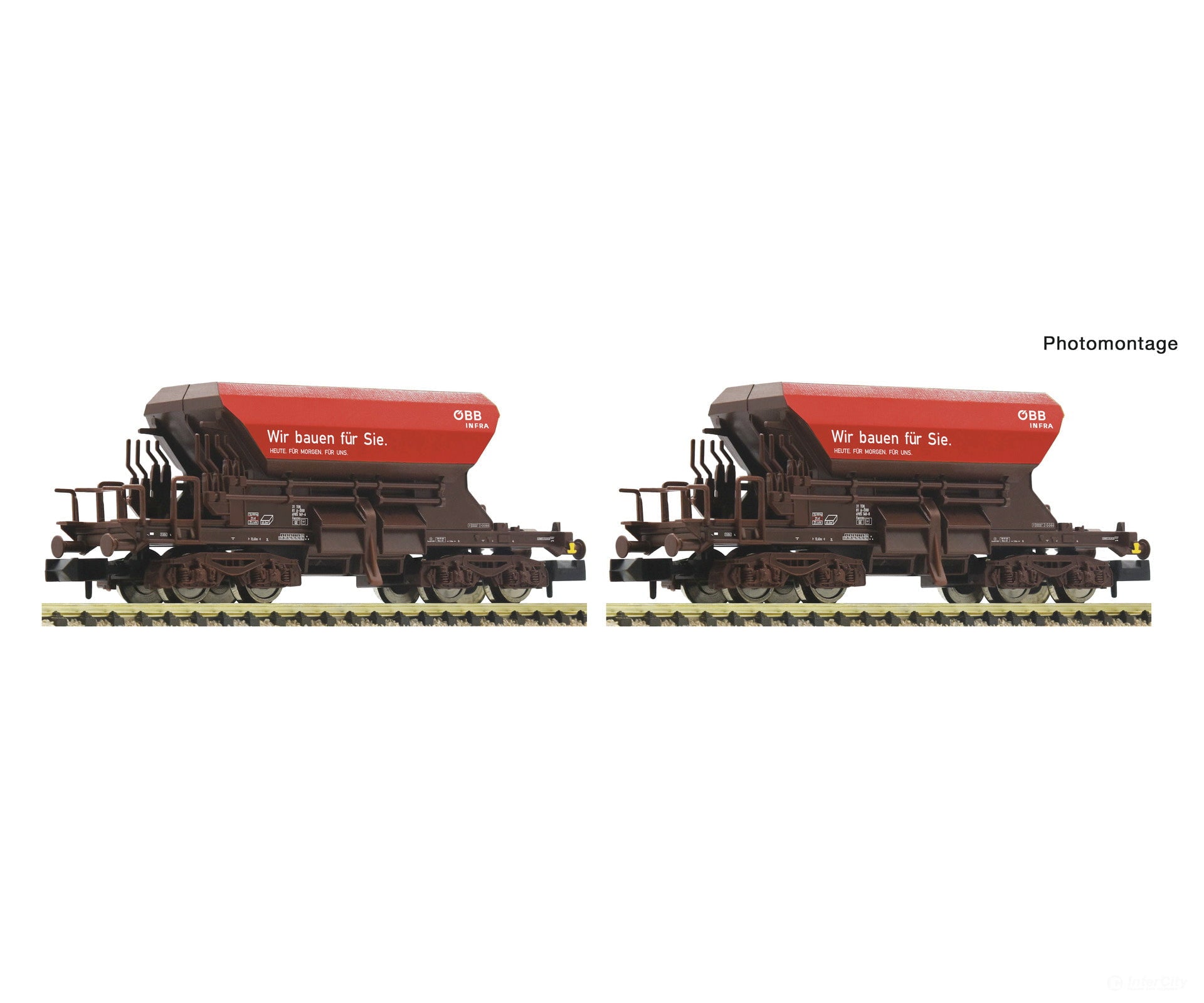 Fleischmann 6660157 N 2 piece set: Talbot ballast wagons ÖBB Infra European Freight Cars