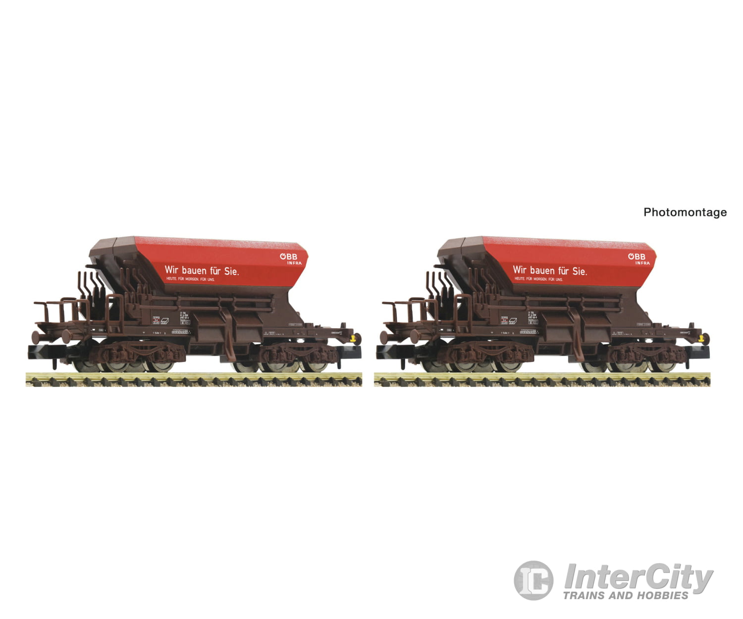 Fleischmann 6660157 N 2 piece set: Talbot ballast wagons ÖBB Infra European Freight Cars