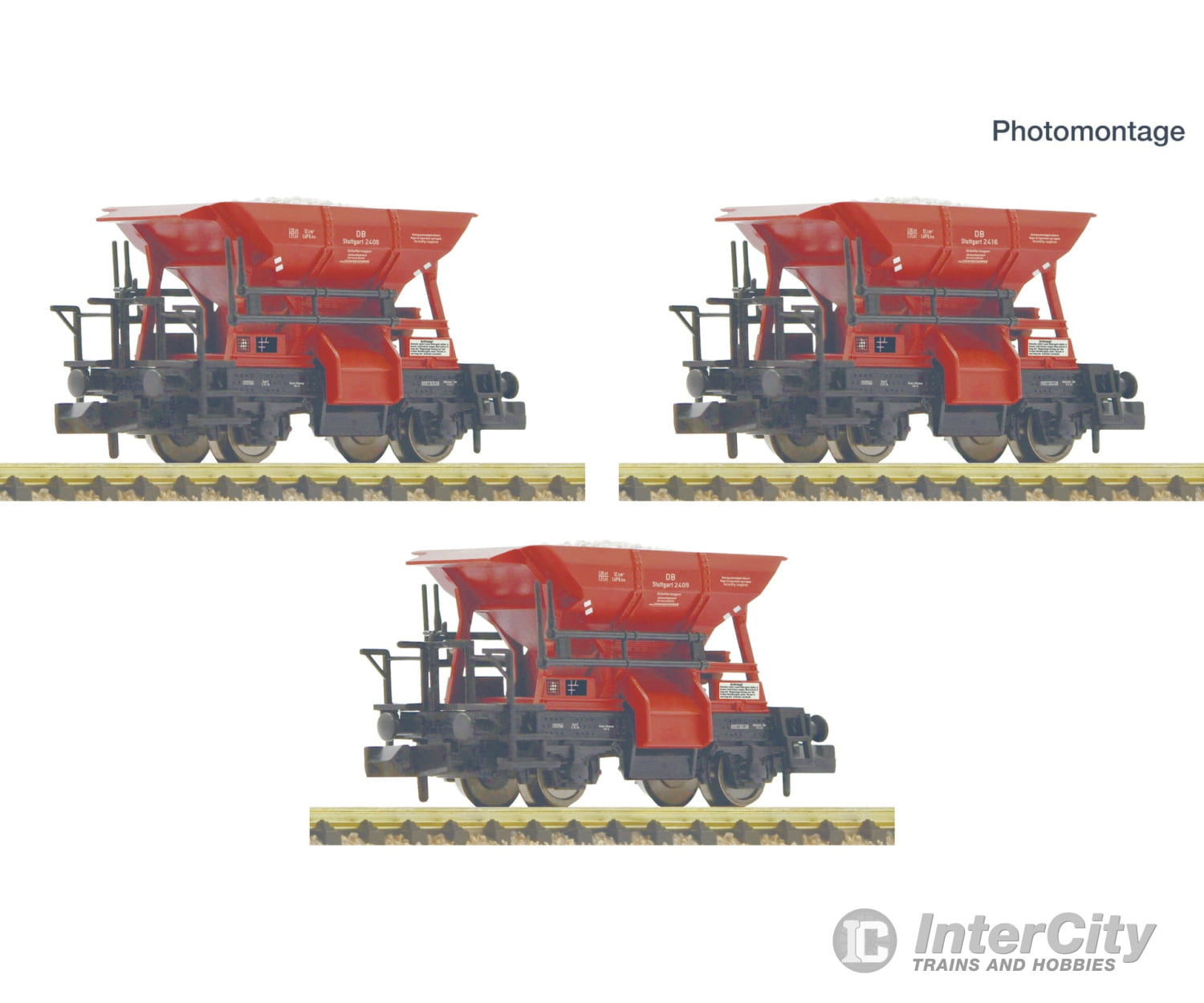 Fleischmann 6660159 N 3 piece set: Ballast wagons DB European Freight Cars