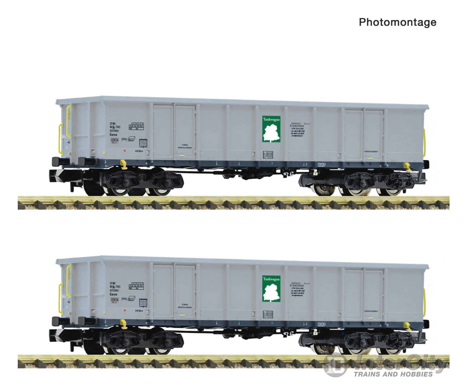 Fleischmann 6660160 N 2 piece set: Open goods wagons Tankwagon European Freight Cars