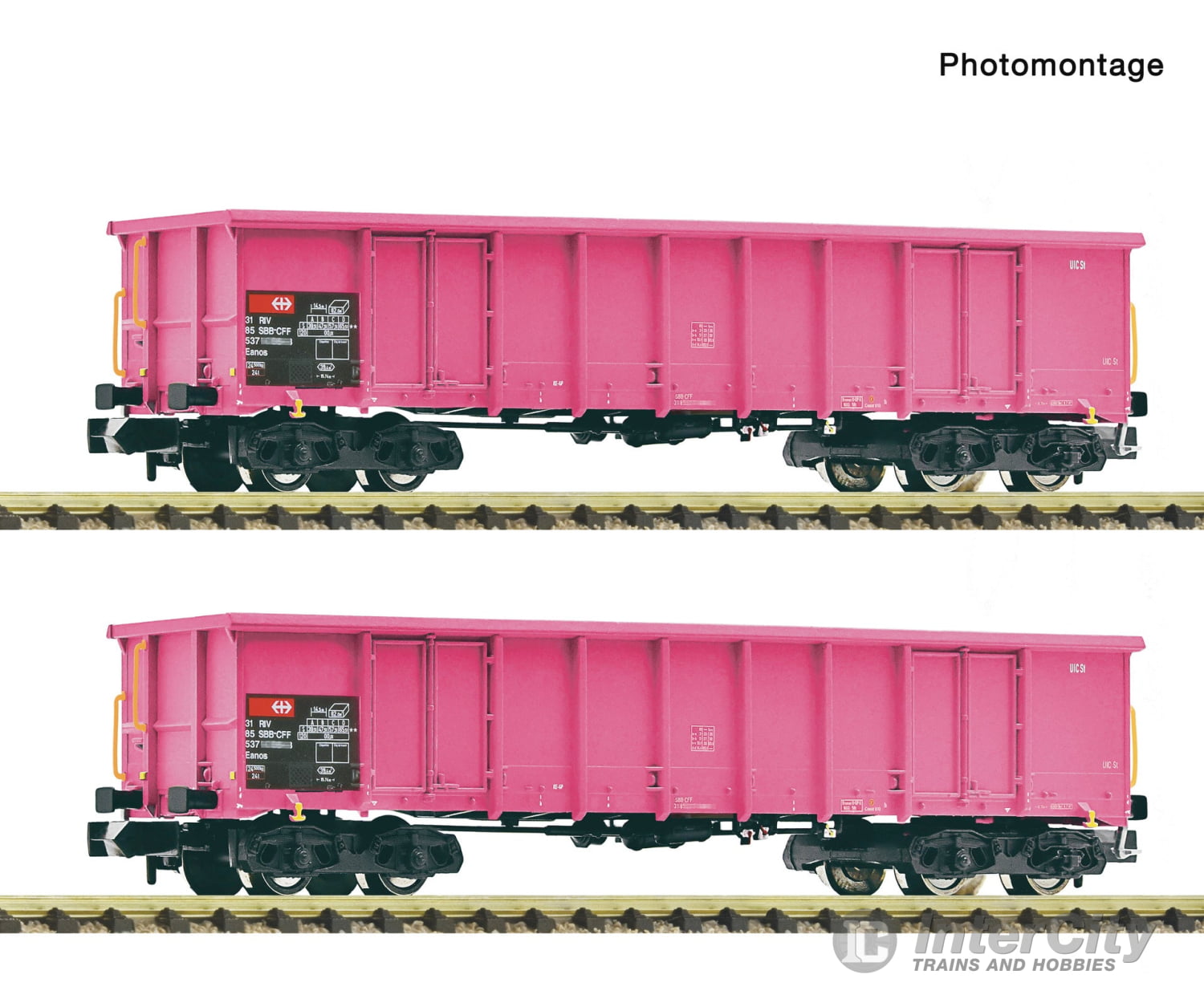Fleischmann 6660163 N 2 piece set: Open goods wagons SBB European Freight Cars