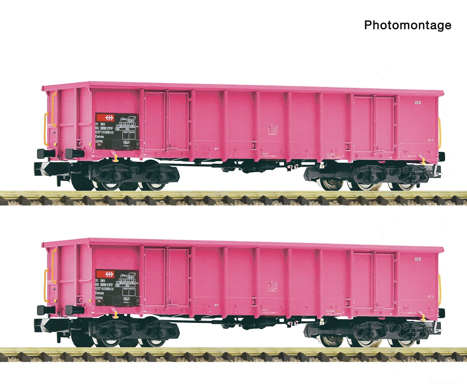 Fleischmann 6660163 N 2 piece set: Open goods wagons SBB European Freight Cars