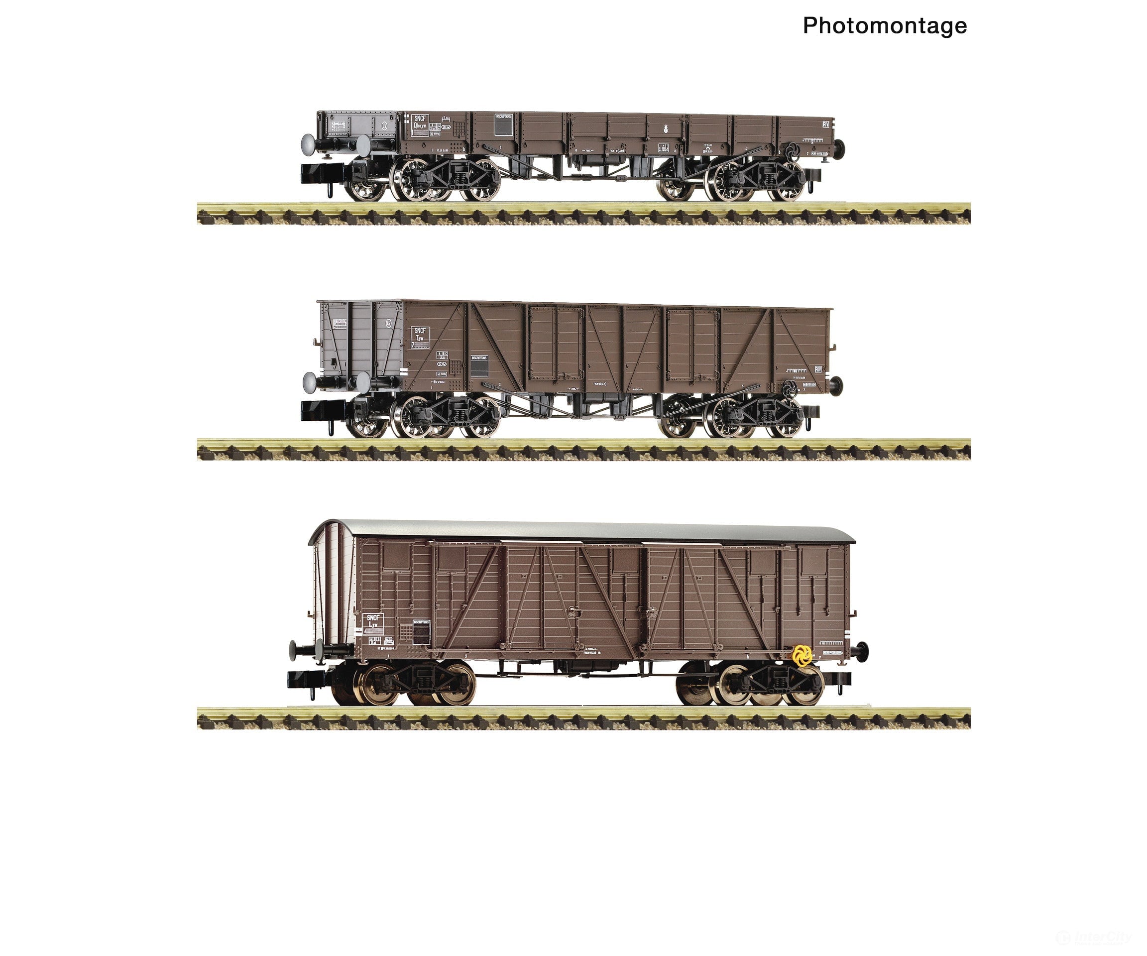 Fleischmann 6660167 N 3 piece set: Goods wagons SNCF European Freight Cars