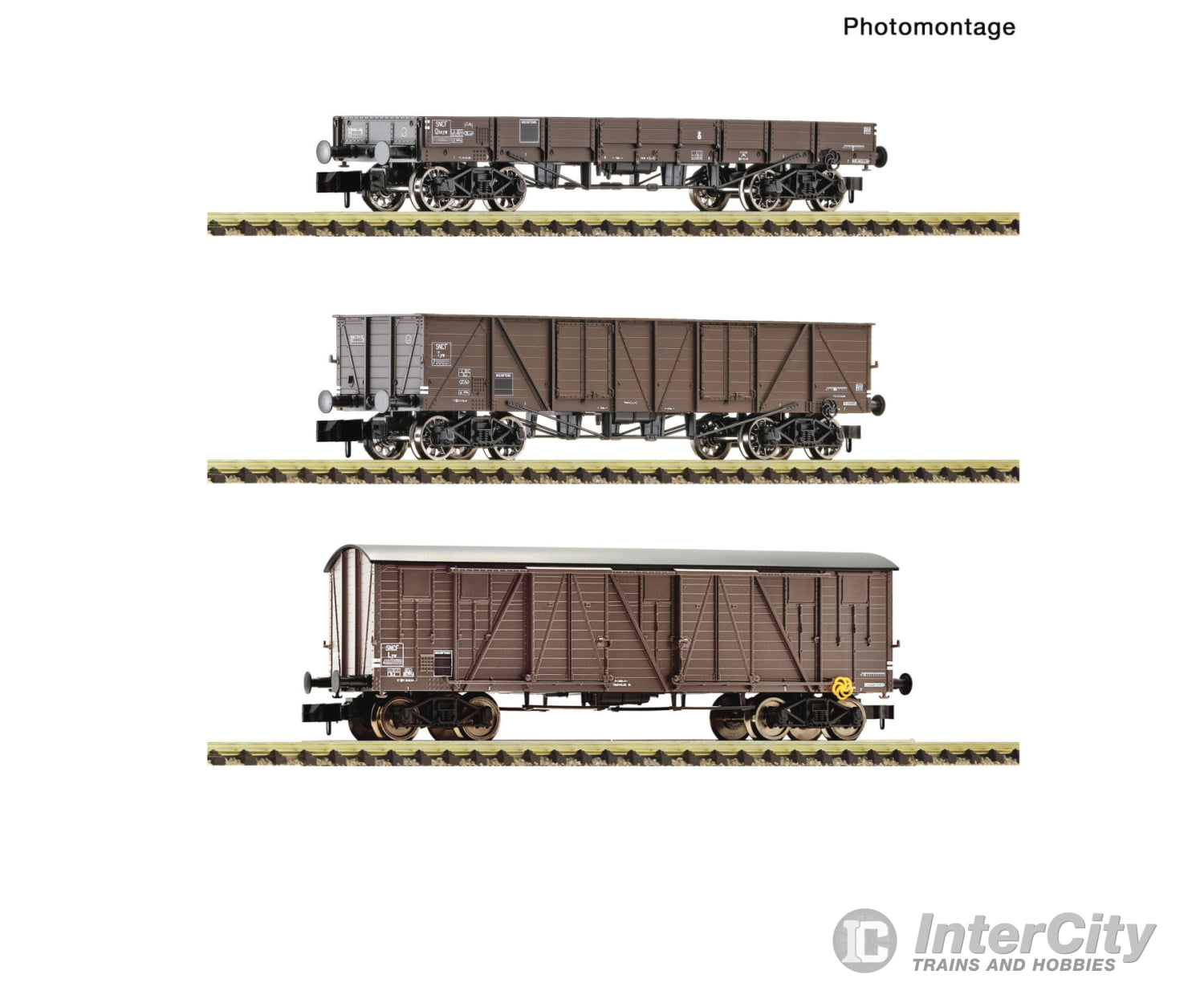 Fleischmann 6660167 N 3 piece set: Goods wagons SNCF European Freight Cars