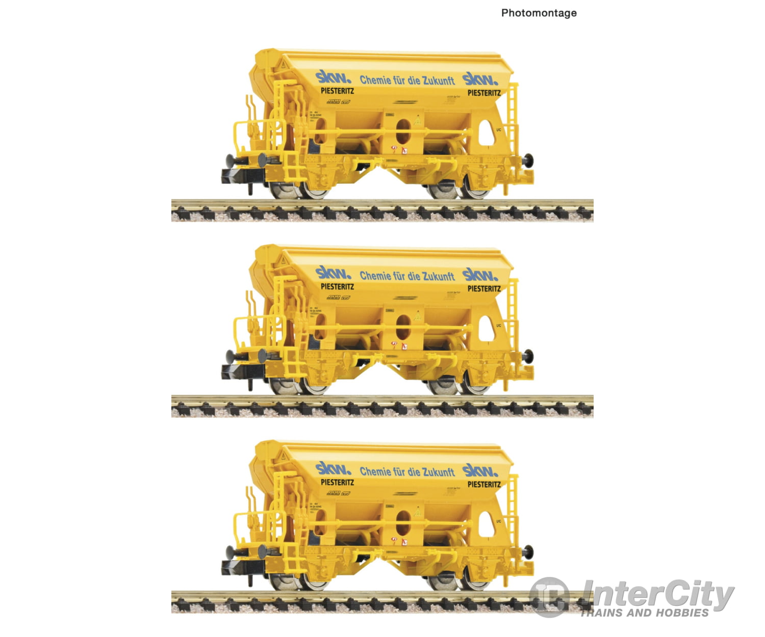 Fleischmann 6660172 N 3 piece set: ’SKW Piesteritz’ swivel roof wagons European Freight Cars