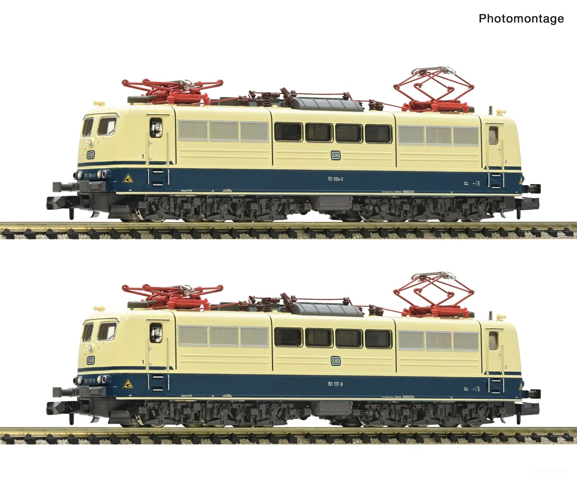 Fleischmann 7560076 N 2 piece set: Electric locomotives 151 094-0 and 151 117-9 DB DC Analog European Locomotives
