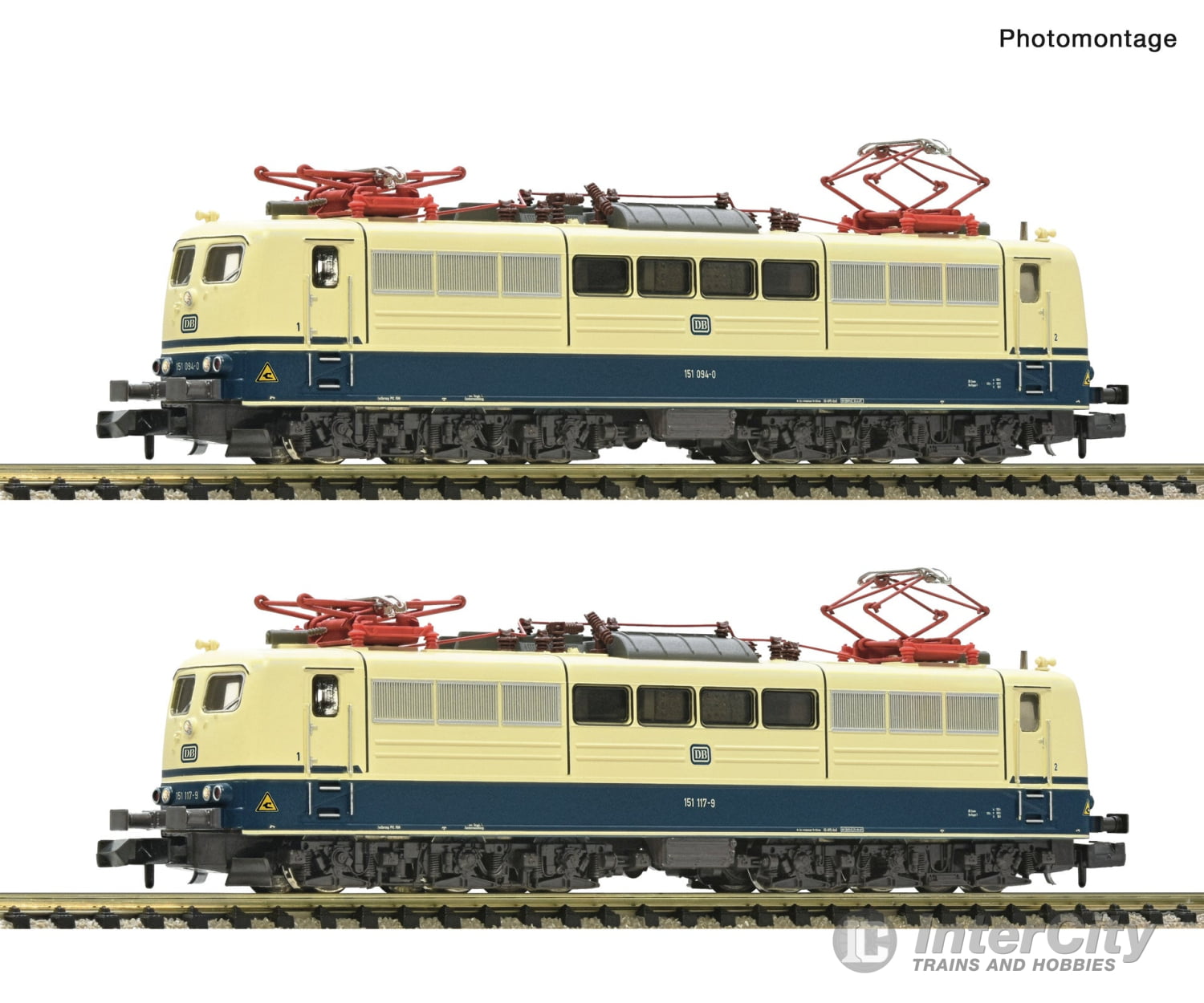 Fleischmann 7560076 N 2 piece set: Electric locomotives 151 094-0 and 151 117-9 DB DC Analog European Locomotives