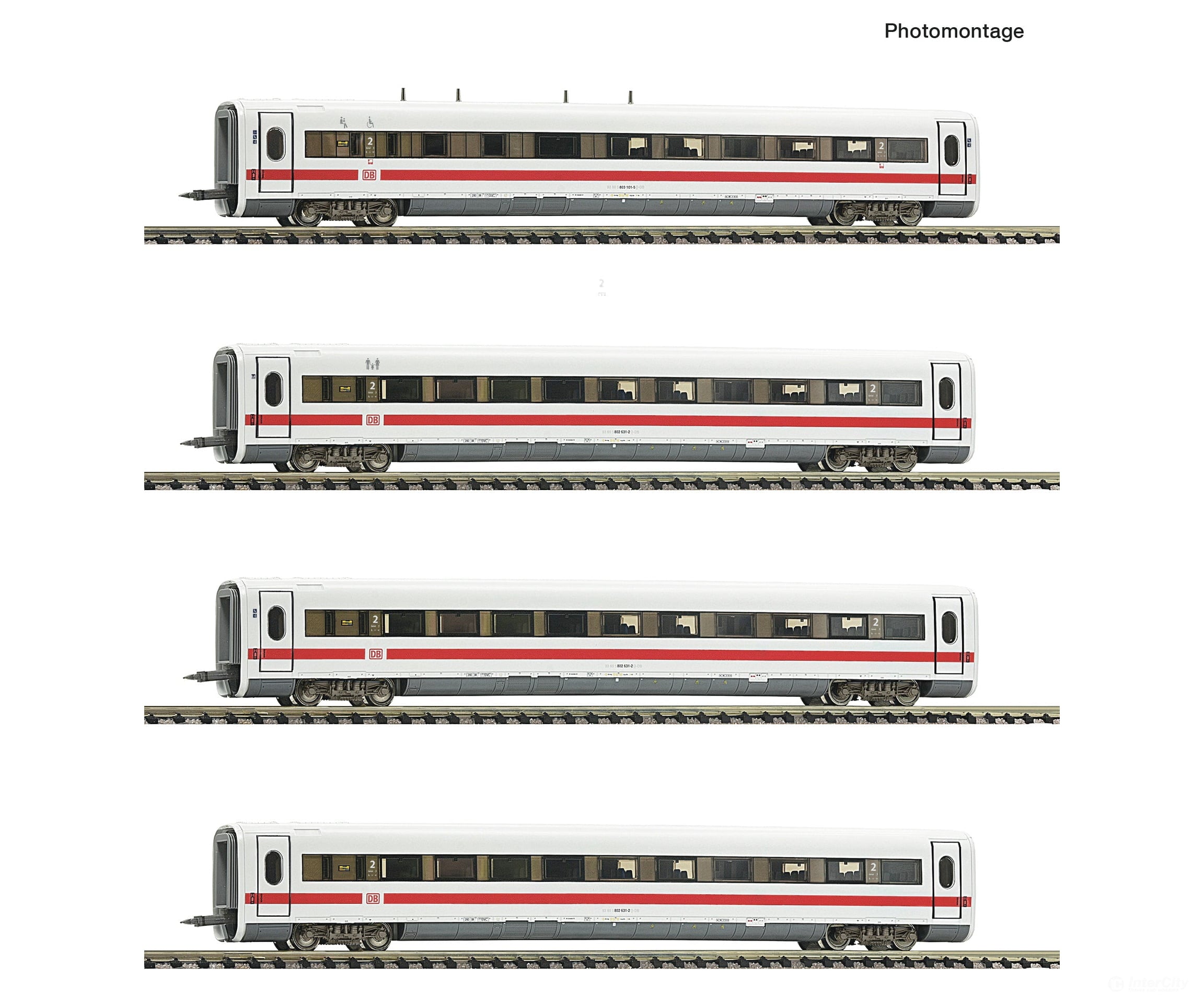 Fleischmann 7760013 N 4 piece set: Supplementary coaches for the ICE 1 (Class 401) ’30 Years of ICE’ DB AG European