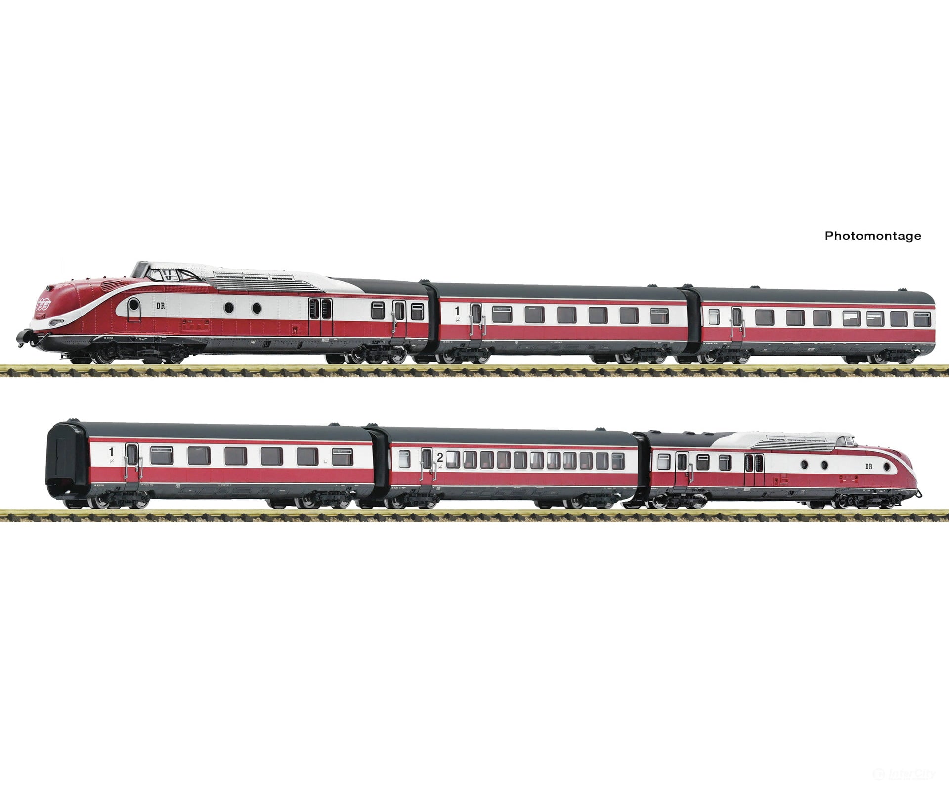 Fleischmann 7770010 N 6 piece set: Diesel multiple unit VT 601 ’Max Liebermann’ DR European Locomotives