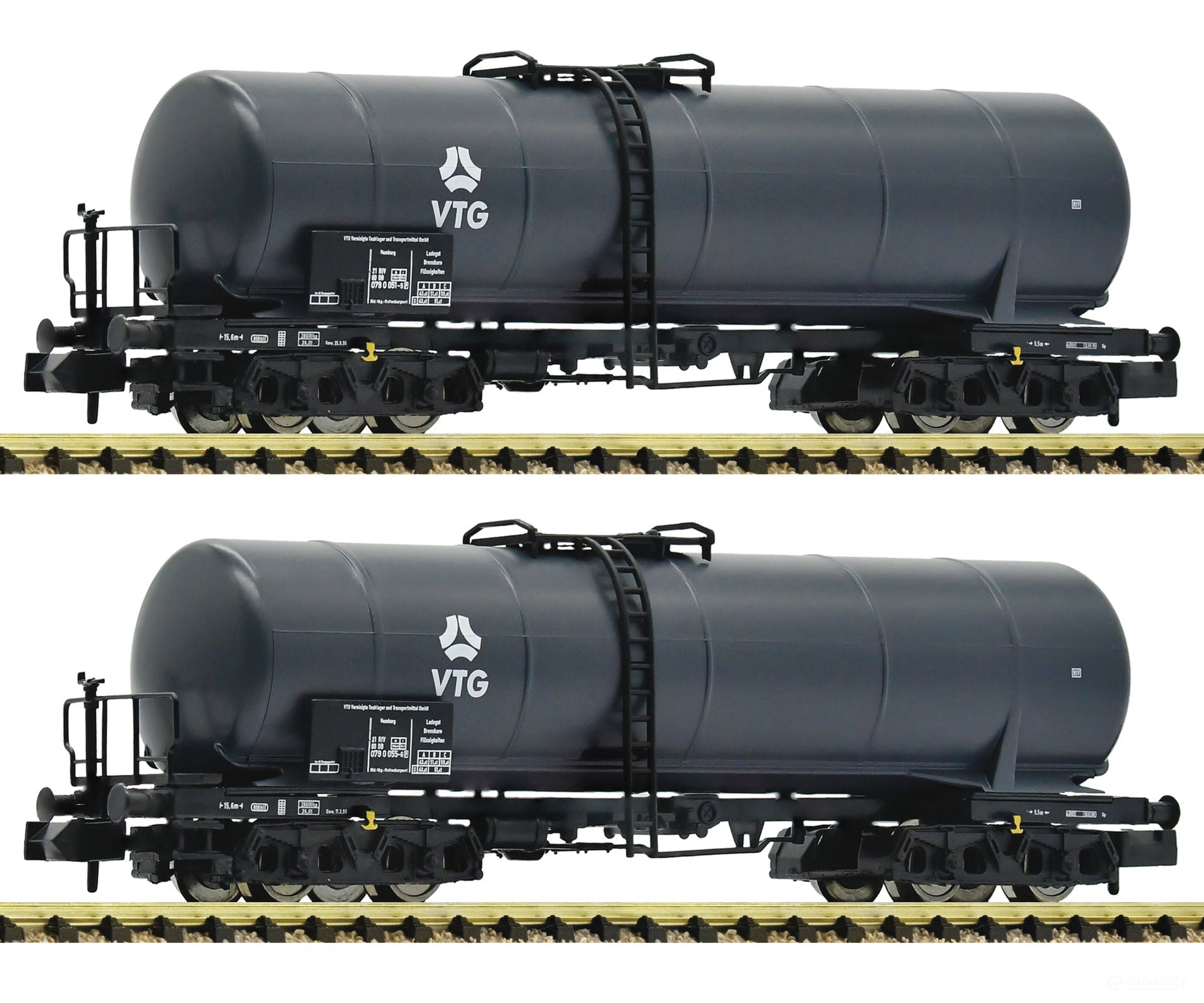 Fleischmann 825820 N 2 Piece Set: Tank Wagons Vtg Era 4 European Freight Cars