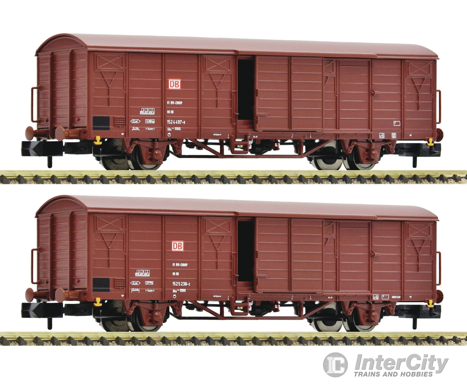 Fleischmann 826213 N 2 Piece Set Covered Goods Wagons Db Ag European Freight Cars