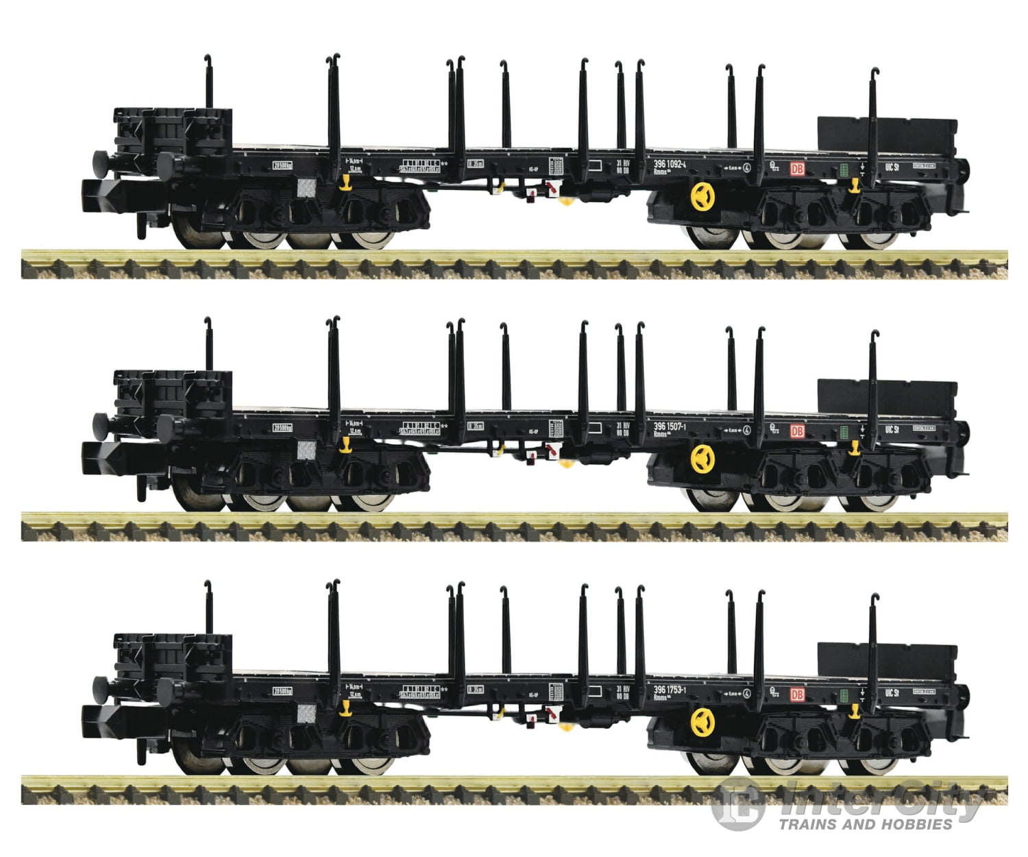 Fleischmann 826710 N 3 Piece Set: Flat Wagons Db Ag European Freight Cars