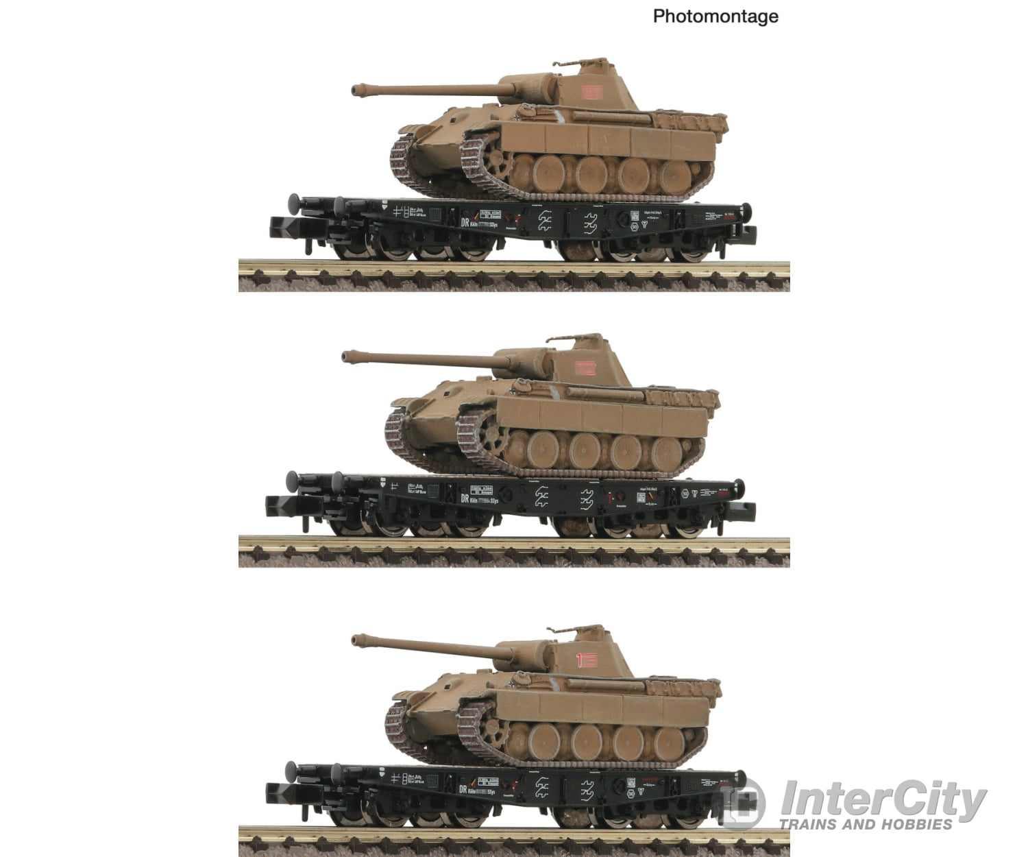 Fleischmann 845606 N 3 piece set heavy duty flat wagons DRB European Freight Cars