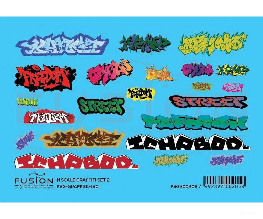 Fusion Scale Graphics N 200205 Graffiti Decal Set - Set #2 - Decals