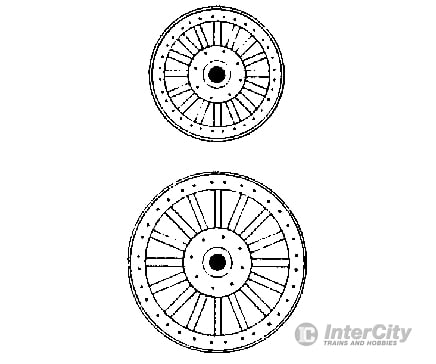 Grandt Line Products 30 Circus Wagon Wheels -- Baggage/Plain: 36’ Front & 48’ Rear - One