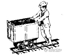 Grandt Line Products 3090 Cast Metal Figure -- Cousin Jack Miner Posed For Pushing Mine Cars Figures